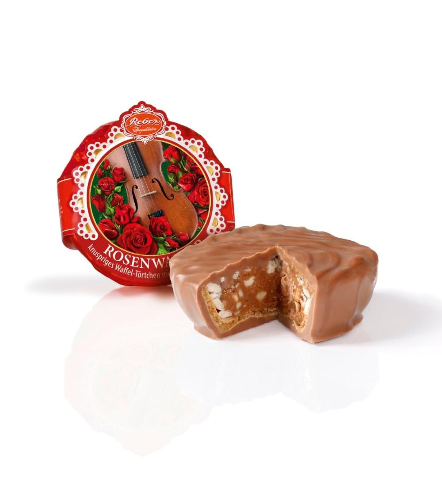 Buy Gourmet Vine Rose Walzer Tartlets - Crispy Waffle Tarts with Hazelnut Nougat & Alpine Milk Chocolate | 30g Luxury Treats International Shipping - Buy Online on GoSupps.com