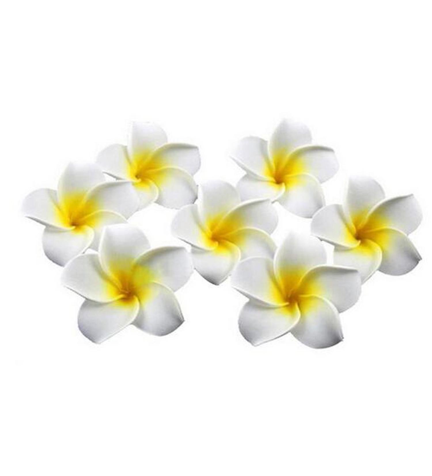 12 Pieces Yellow Hawaii Frangipani Foam Flower Hair Clips - 2.4 for Weddings & Beach Decor - Buy Online on GoSupps.com