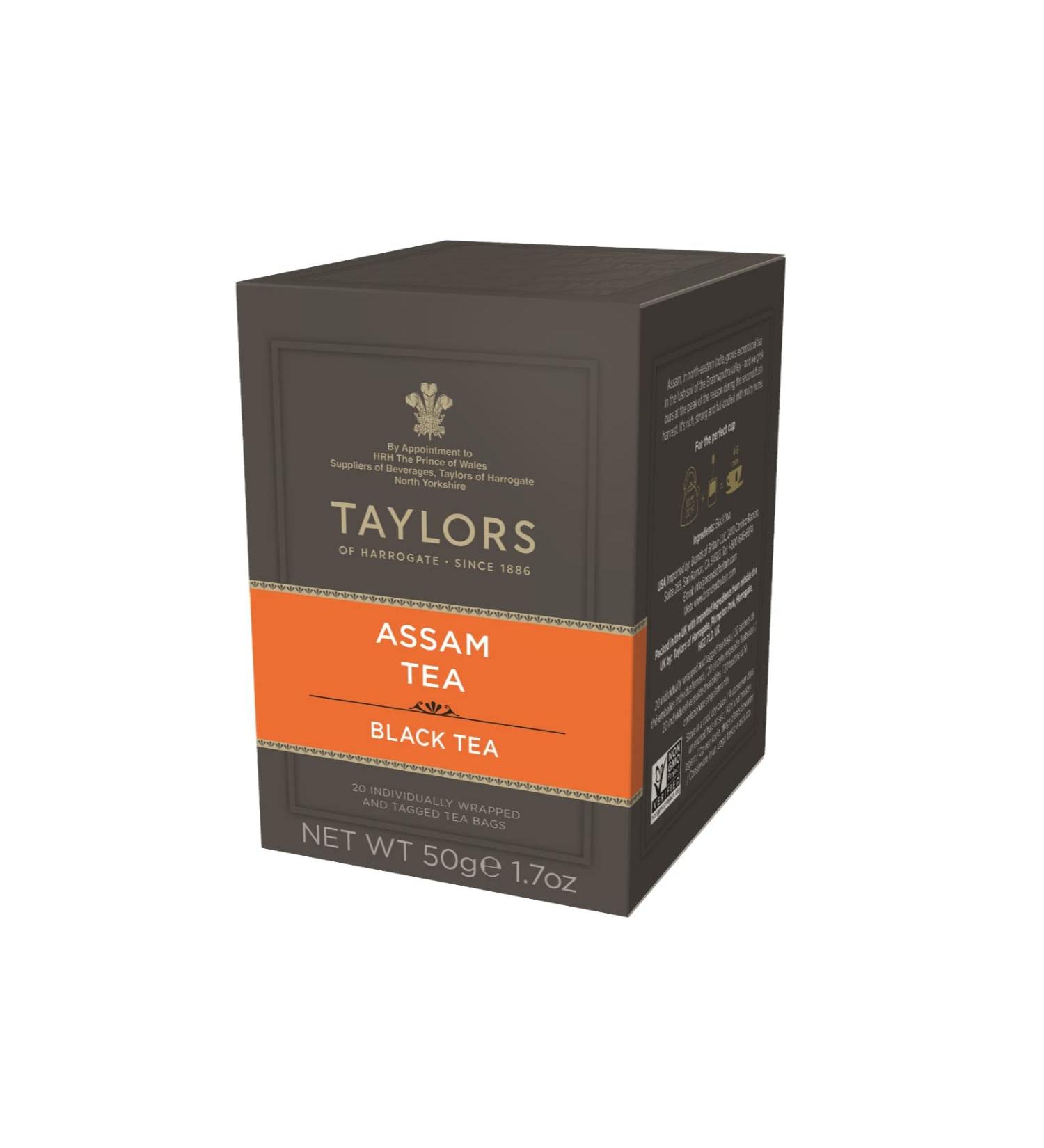  TAYLORS Taylors | Assam Black Tea | Strong & Malty Black Tea | Assam Indian Black Tea - 20 Sachets (50g) | Individually Wrapped Black Tea Bags - Buy Online on GoSupps.com