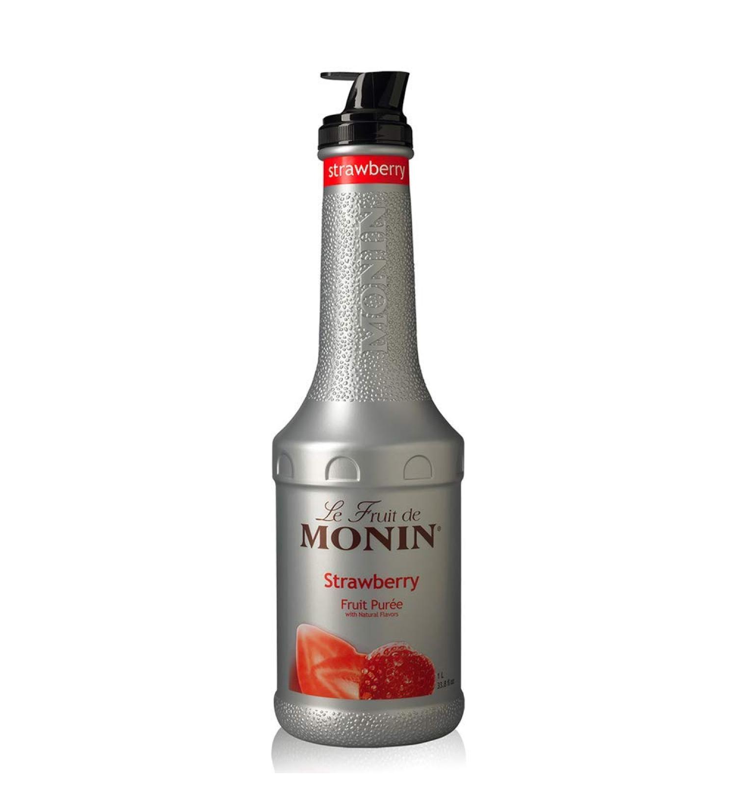 Monin Monin - Strawberry Pur e Juicy and Sweet Ideal for Sodas and Teas Gluten-Free (33.81 fl oz) - 1 Pack