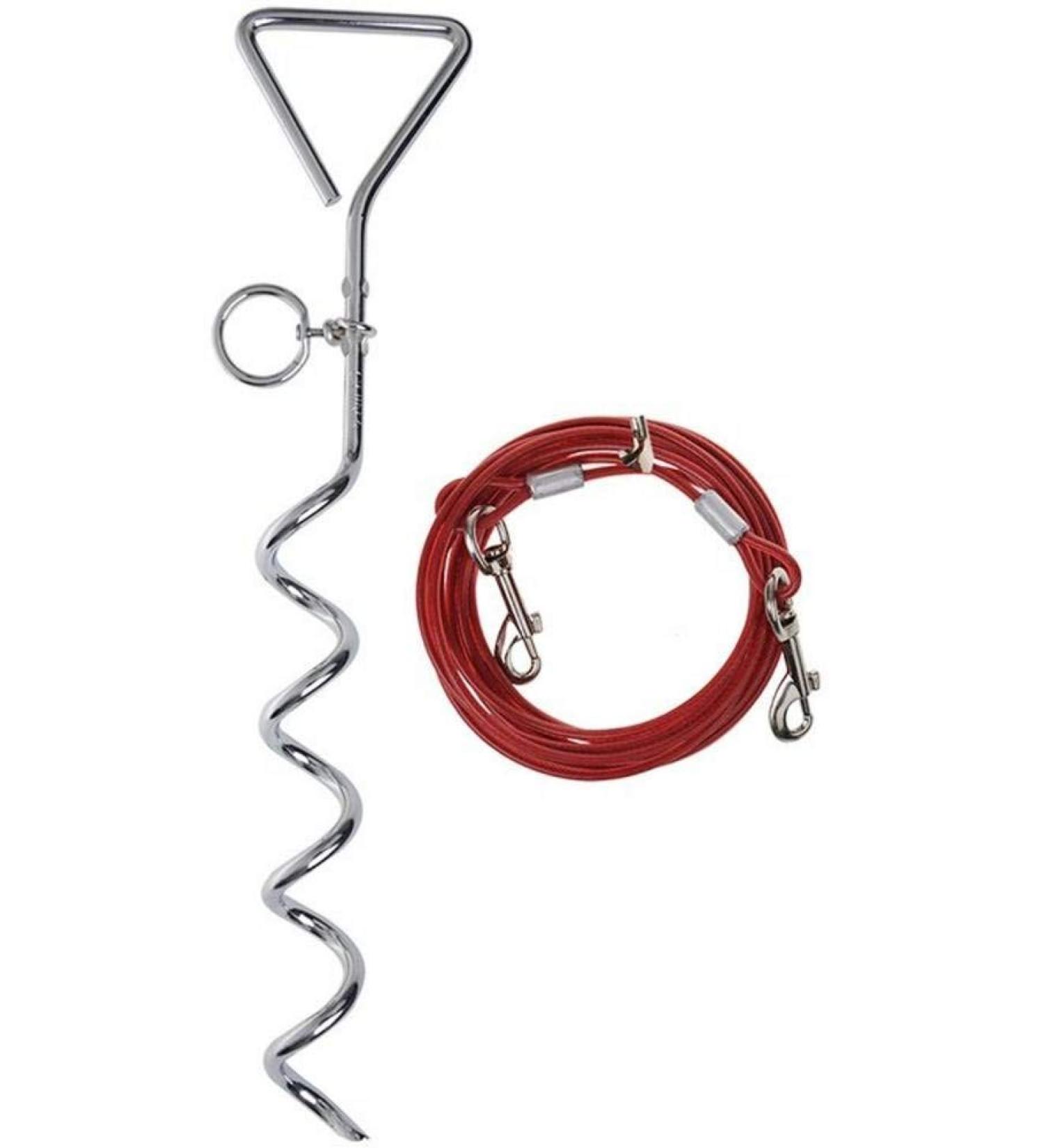 Spiral Stake Ground Anchor for Dog Lead 4 Metres