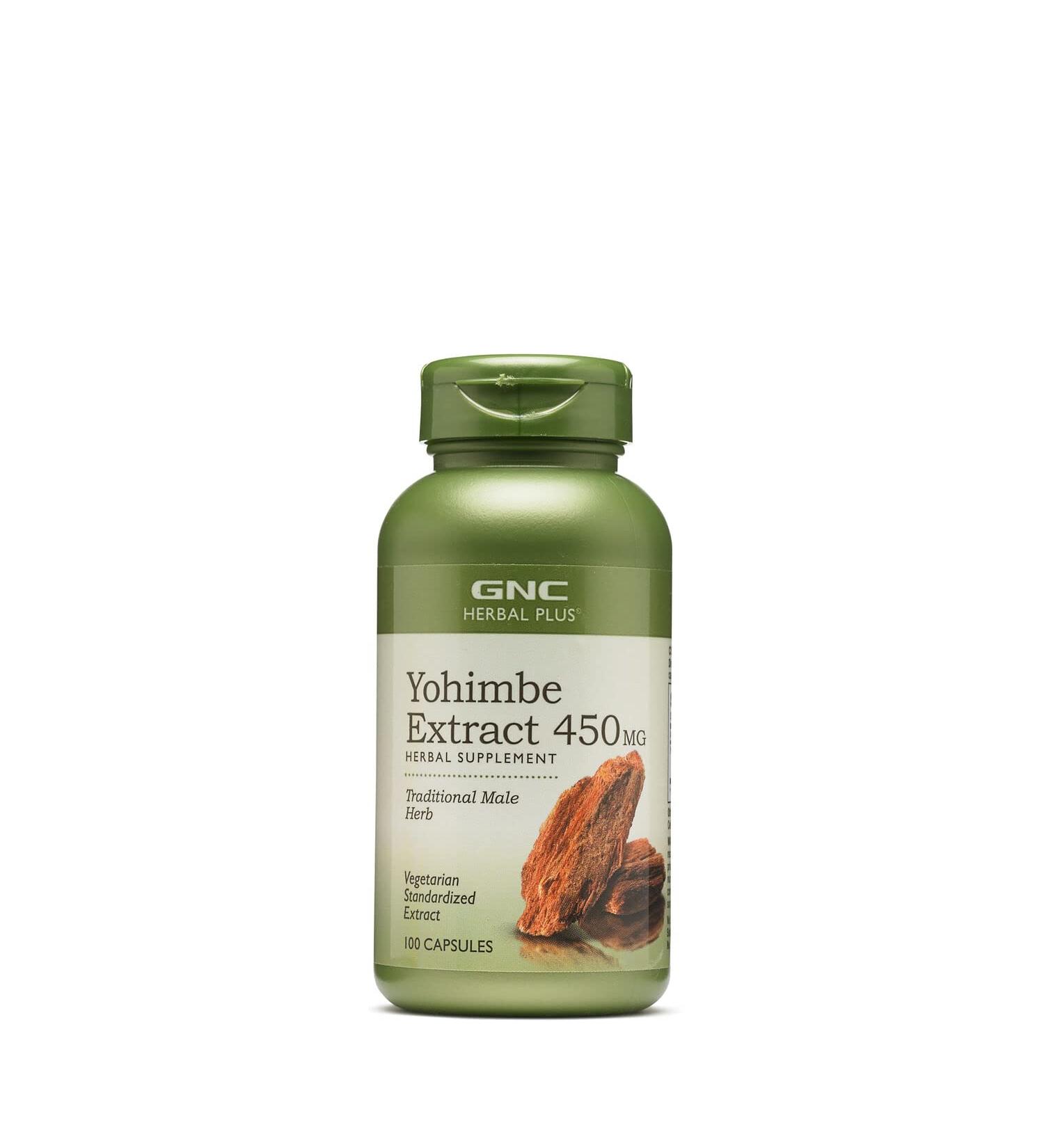 GNC Herbal Plus Yohimbe Extract 450mg - 100 Capsules - Buy Online on GoSupps.com
