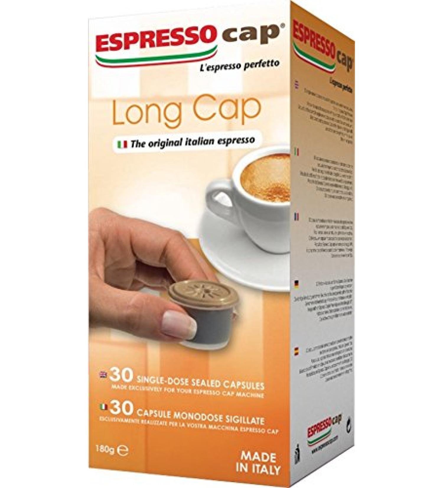 Espresso Cap Coffee Capsules (4 Boxes of 30 Capsules) 120 Capsule Master case (Long Cap)