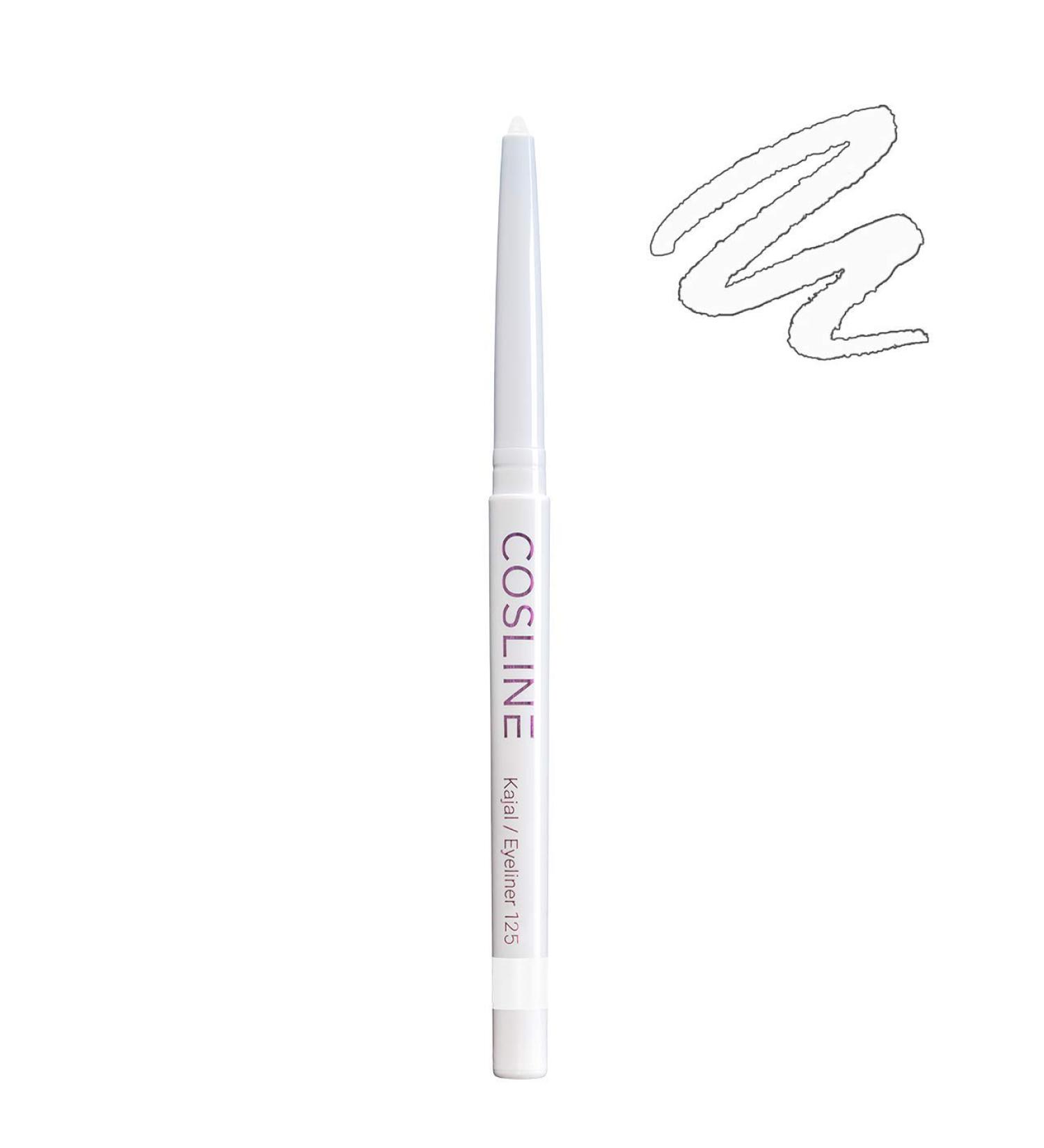 Cosline Kajal & Eyeliner No. 125 - Waterproof White Soft Application Strong Pigmentation Vegan - Made in Germany - Buy Online on GoSupps.com