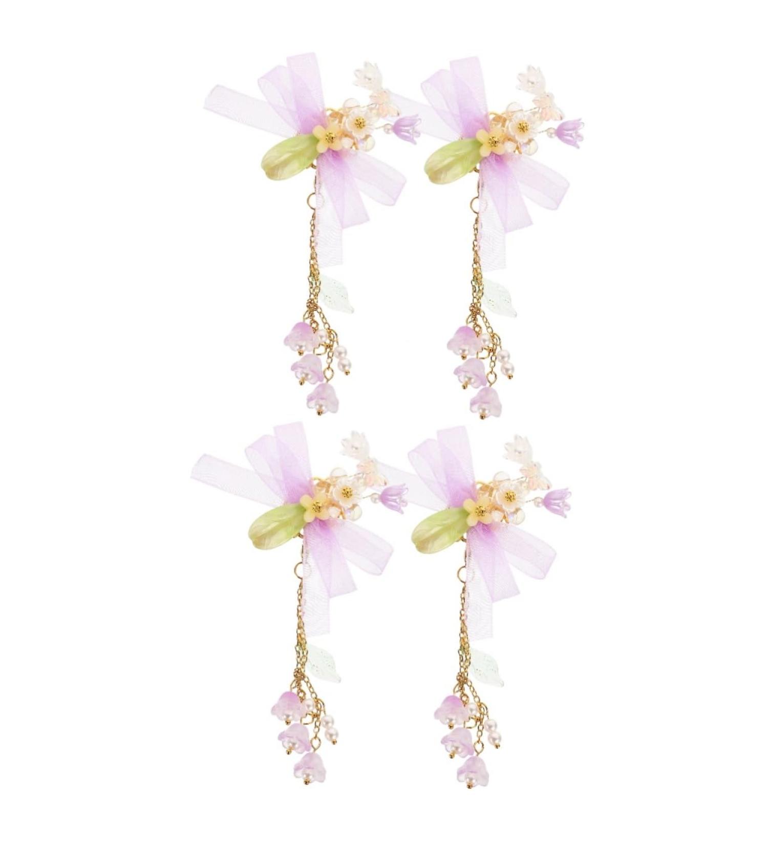 Beaupretty 2 Pairs tassel flower hair clip purple flower hair clip purple hair clips baby clips for hair purple ribbon baby hair bows clips purple hair accessories Costume flower hairpin Miss - Buy Online on GoSupps.com