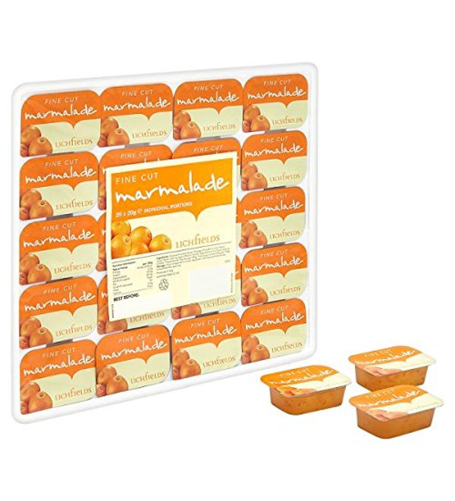 Lichfields Lichfields Marmelade Fine Cut Lot de 5 portions individuelles 20 x 20 g