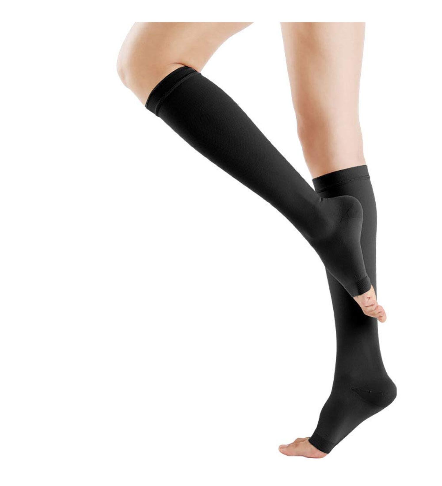 Durable Compression Stockings for Men & Women - 18-21 mmHg Prevent Blood Clots Comfortable & Stylish Black - Buy Online on GoSupps.com