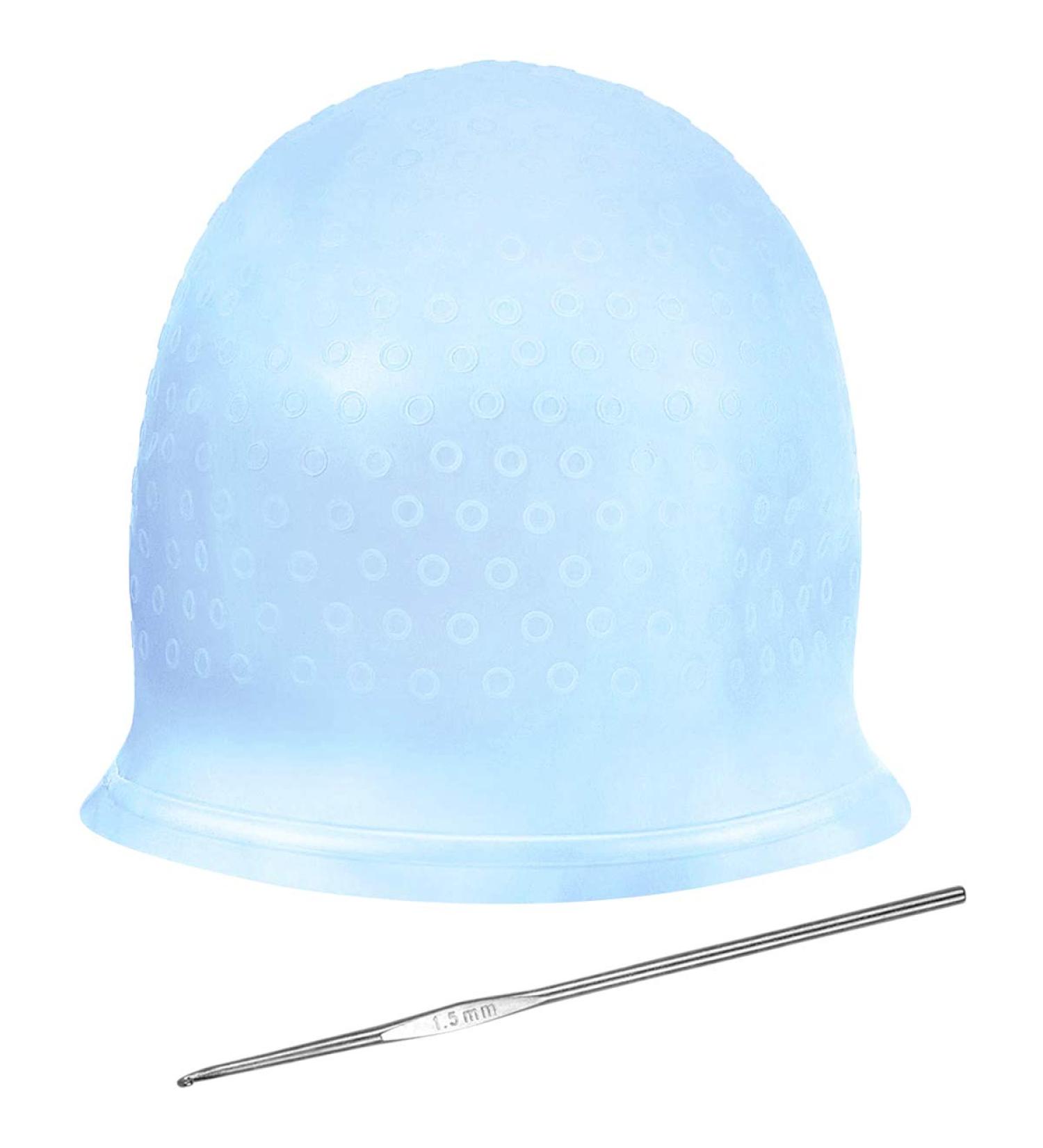 NATUCE Silicone Highlight Cap for Hair Coloring - Blue Highlight Cap with Needle for Easy Highlighting - Buy Online on GoSupps.com