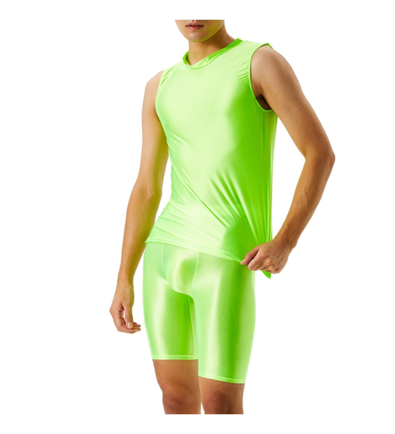 Shop Seamless Glossy Mens Suit | Silky Transparent Pants & Vest | Perfect Bodybuilding Gift - Size XL - Buy Online on GoSupps.com