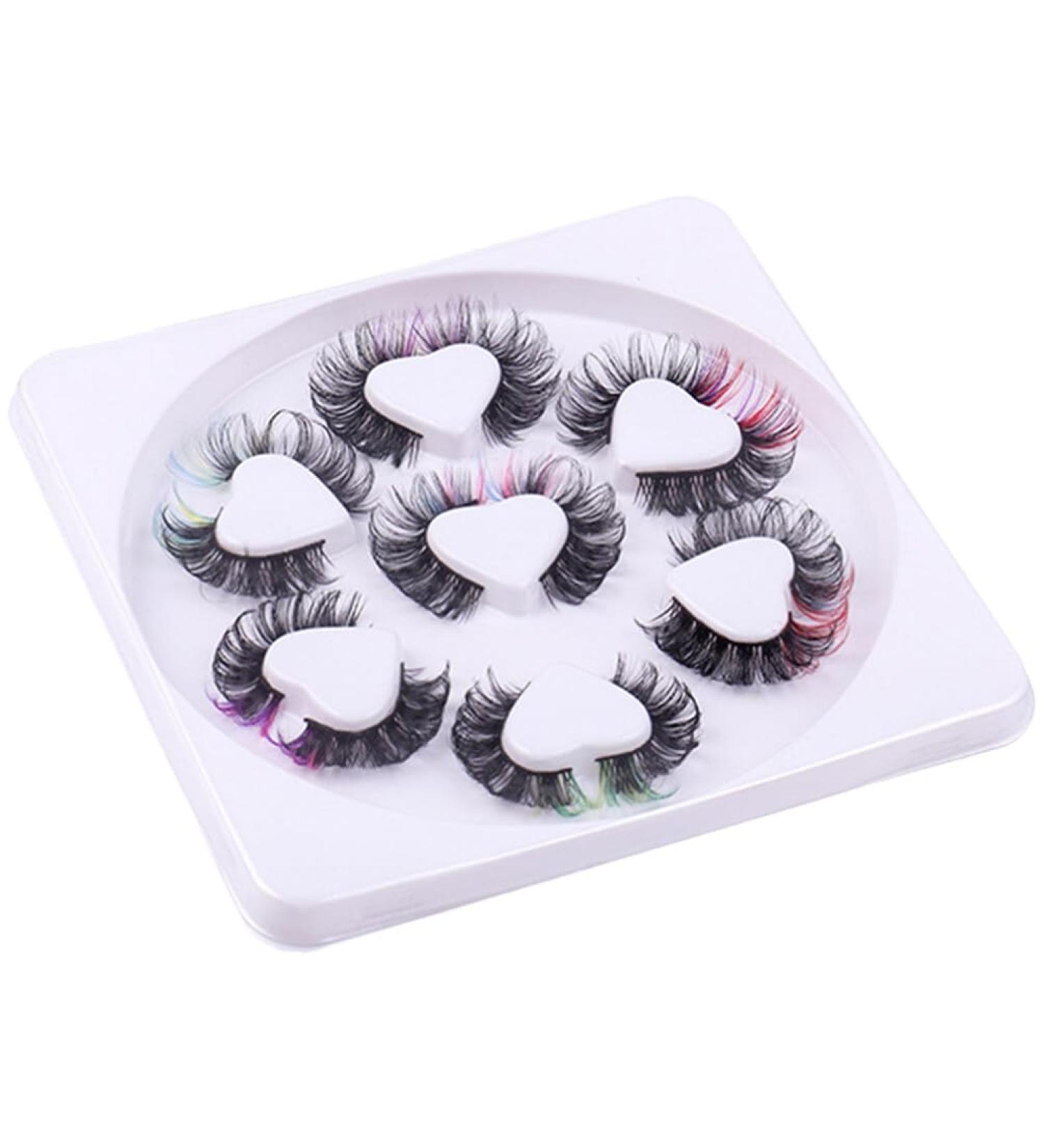 Beaupretty 7 Pairs False Lashes Colored Lash Extensions False Lash Extensions Cosmetic Lashes Lash Clusters with Color Cosplay Lashes Color Lashes Colored Lashes Chemical Fiber Russia Eyelash - Buy Online on GoSupps.com
