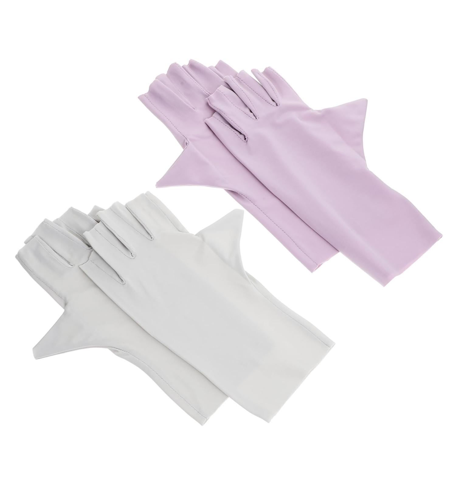 POPETPOP Nail Anti-uv Gloves 2 Pairs pink gloves UV gloves nail art supplies UV protection gloves for manicure UV nail gloves manicure gloves anti UV nail art accessory Nail supplies Nylon - Buy Online on GoSupps.com