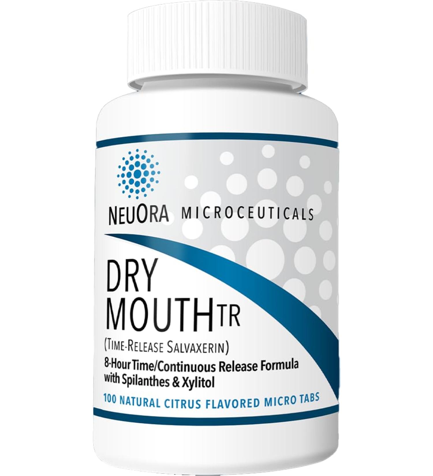 Dry Mouth TR Time-Release Micro Tabs by NeuOra - Tiny Discreet Long-Lasting Relief for Dry Mouth Up to 8 Hours of Moisture & Fresh Breath Support Doctor-Developed 1 Pack 100 Micro Tabs (Pack of 1) - Buy Online on GoSupps.com