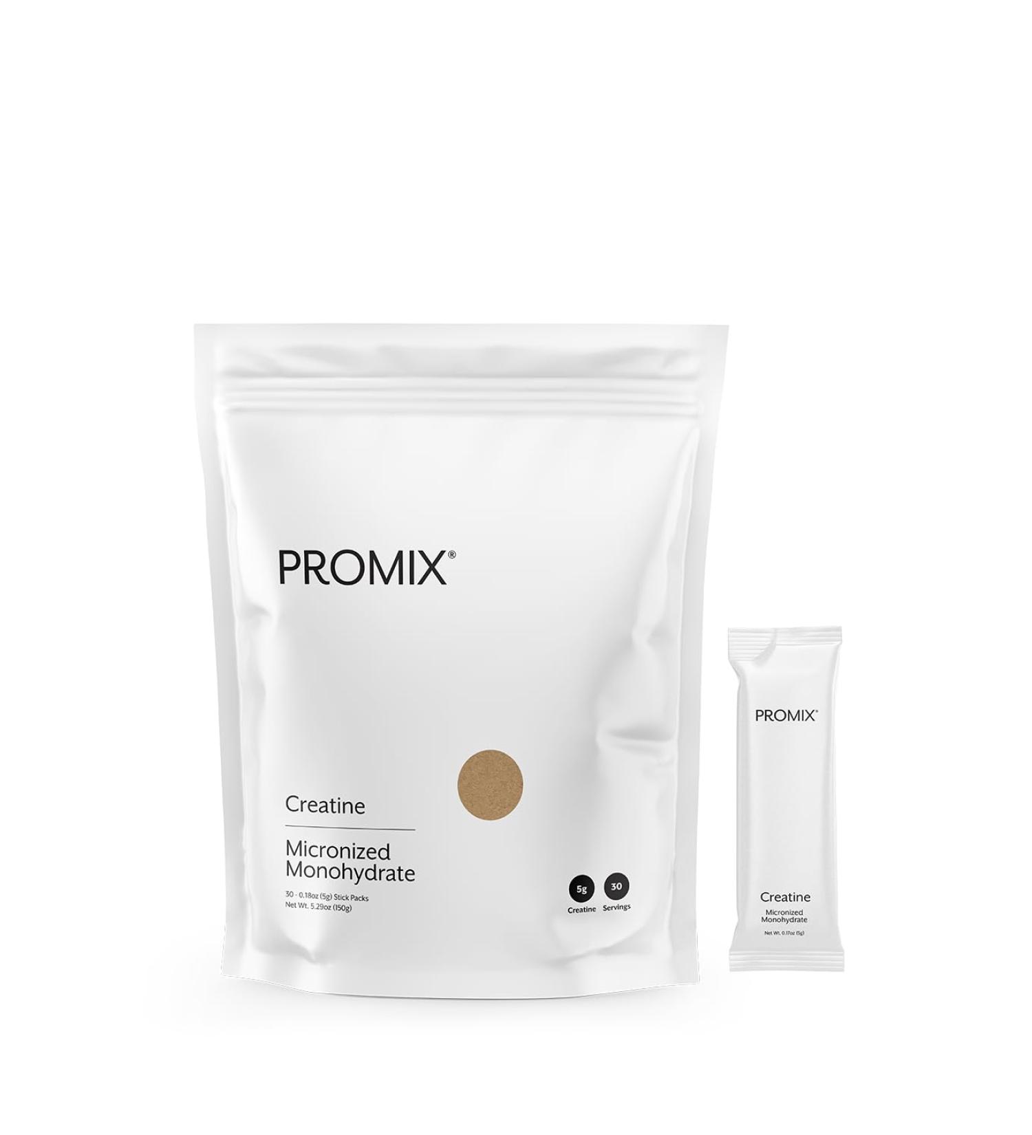 ProMix Nutrition Creatine Monohydrate Travel Packs, 5g of micronized Clean Creatine for Men and Women, Supports Muscle Growth & Recovery, Vegan - 30 Servings 0.18 Ounce (Pack of 30) - Buy Online on GoSupps.com