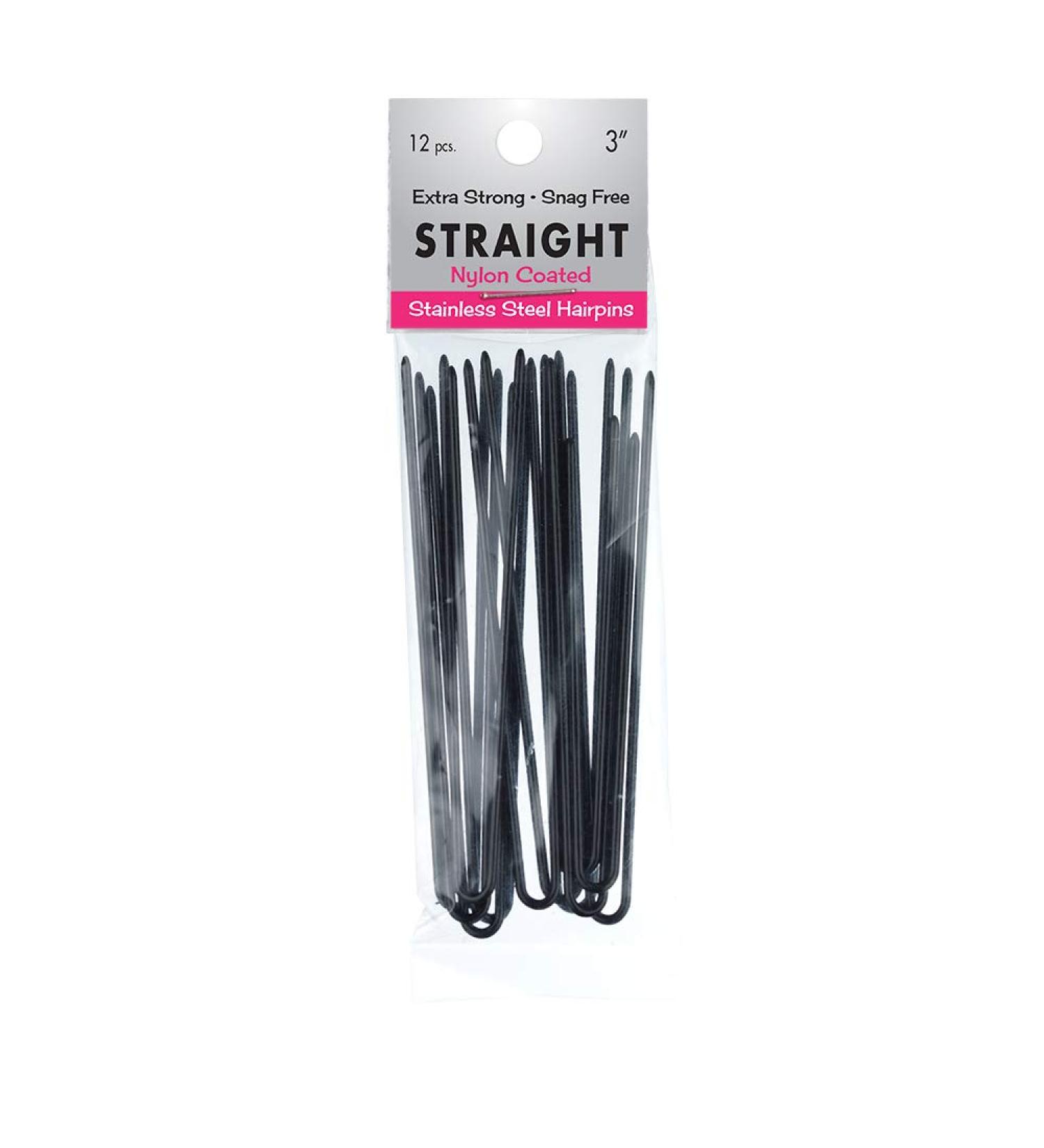 Marilyn Faye U-Shaped Straight Hair Pins (Set of 12) - 3 Inch Black - Buy Online on GoSupps.com