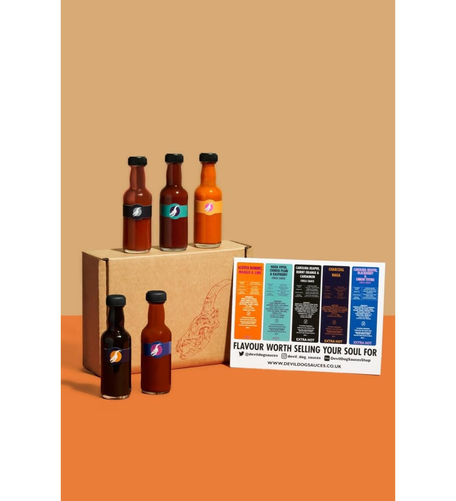 Devildog Gift/Sampler Chilli Sauce Pack Hot-Extra Hot) 50ml