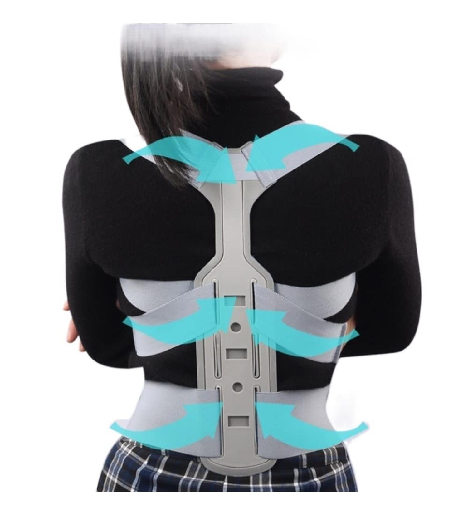 Invisible Posture Corrector Back Brace - Adjustable Large Gray Chest & Spine Support for Hunchback Correction & Scoliosis Relief - Buy Online on GoSupps.com