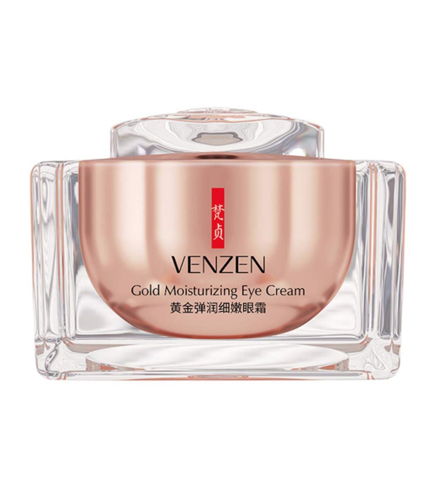 VENZEN Gold Moisturizing Eye Cream - Anti-Aging & Anti-Wrinkle Serum for Dark Circles with Hyaluronic Acid - 15g - Buy Online on GoSupps.com