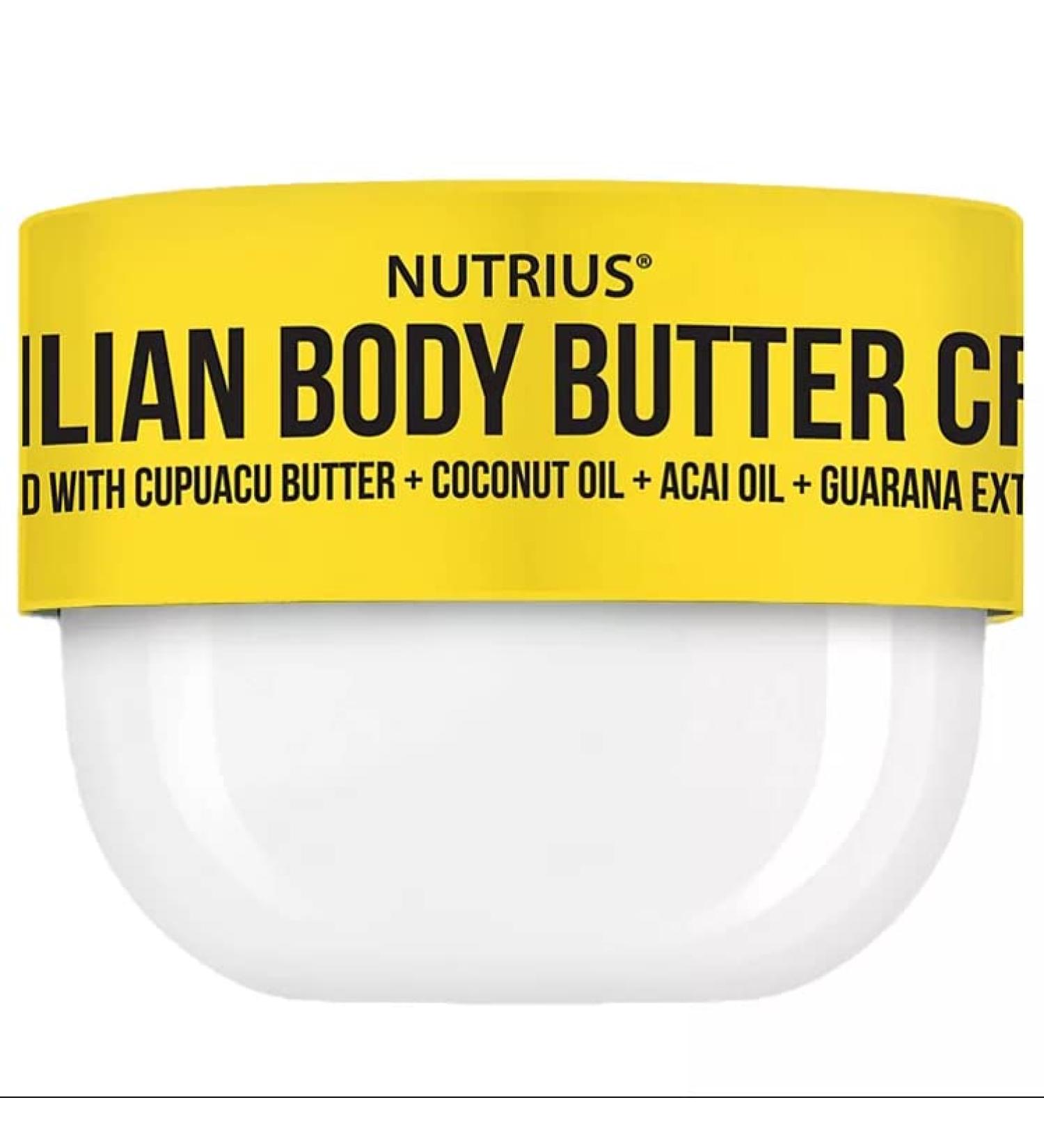 Nutrius Brazilian Body Butter Cream | Vegan Friendly | Fast Absorbing & Non-Greasy | Cupuacu, Coconut, Acai, Guarana Extract | 6 FL Oz - Buy Online on GoSupps.com