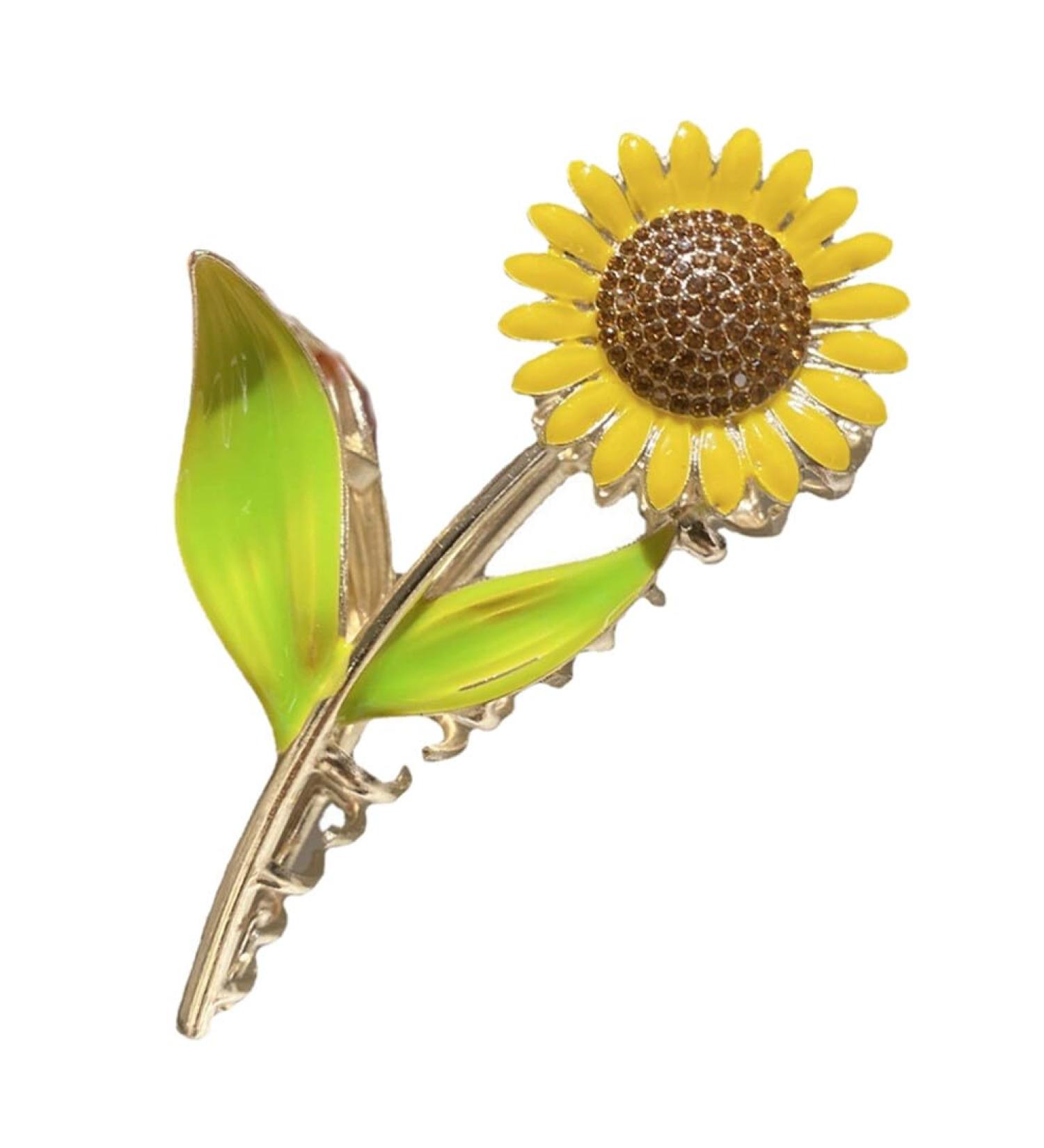 Healeved Sunflower Hair Claw Clip Non-Slip Hair Styling Claw Clips Flower Shaped Claw Clips for Women Girls Thin and Thick Hair - Buy Online on GoSupps.com