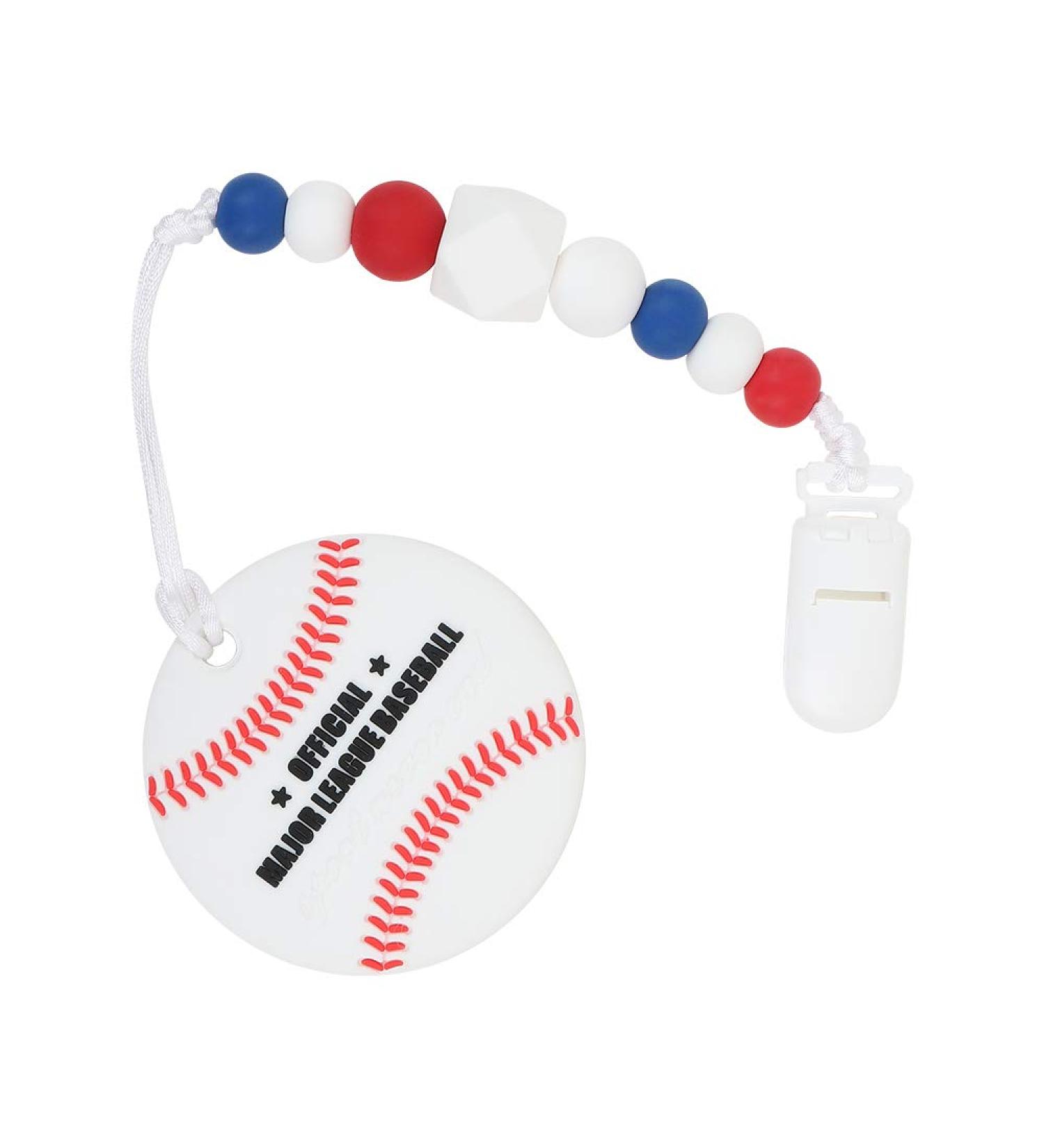 BPA Free Baseball Teething Egg with Pacifier Clip Holder for Infants - Silicone Teether Toy to Soothe Teething Pain - Freezer Safe Teether for Boys and Girls - Buy Online on GoSupps.com