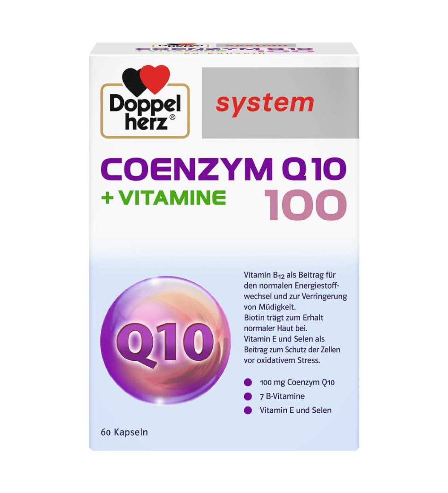 Doppelherz Coenzyme Q10 + Vitamins - 100 Capsules for Energy & Vitality | International Shipping Available - Buy Online on GoSupps.com