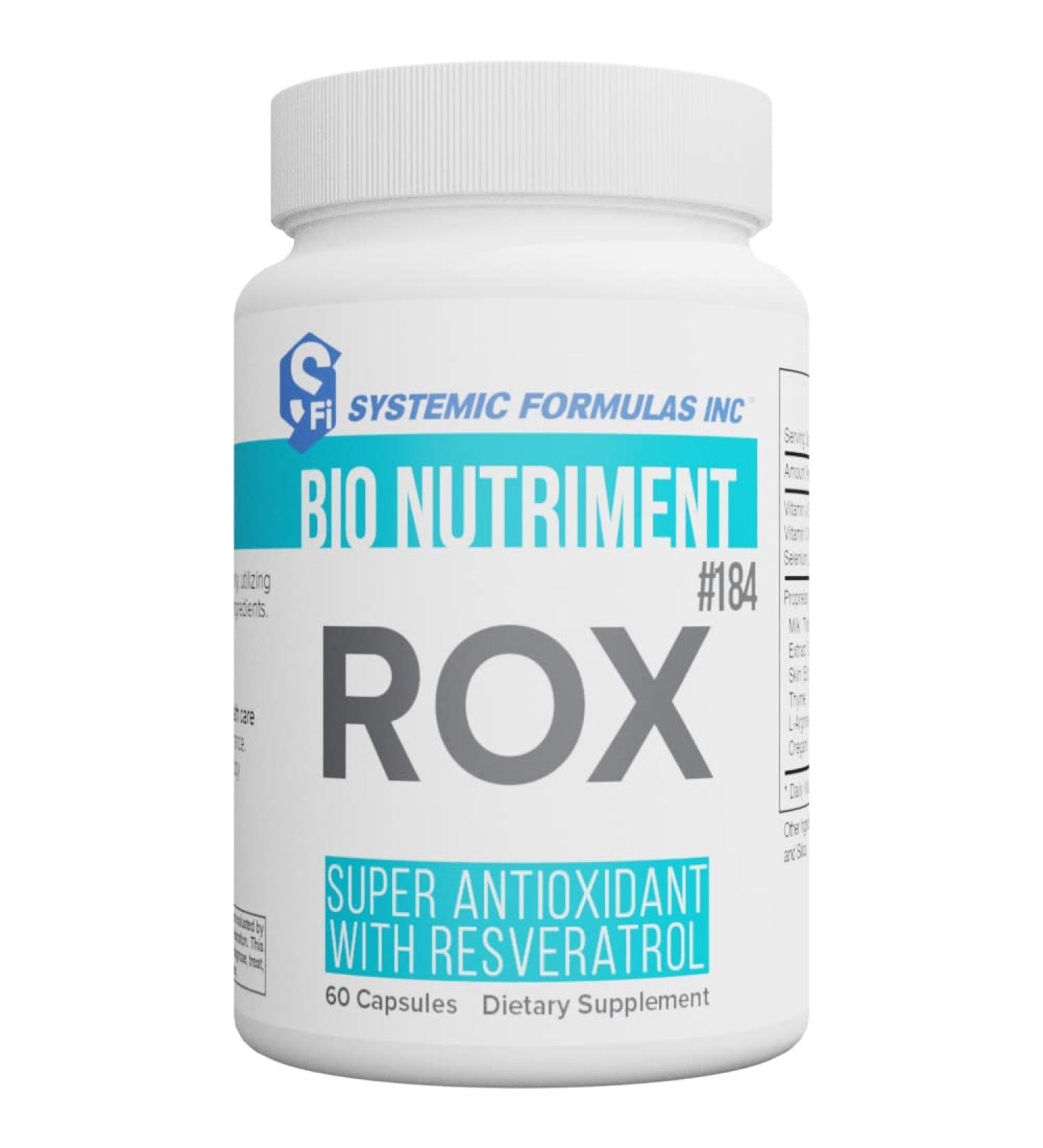 Systemic Formulas ROX Super Antioxidant with Resveratrol 60 Capsules #184. Super antioxidant Formula - Buy Online on GoSupps.com