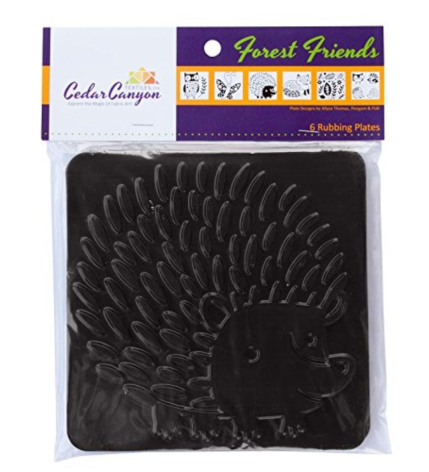 Cedar Canyon Textiles Text CCT4008 Plastic Artist's Paintstiks Rubbing Plate Forest Friends 6-Pack