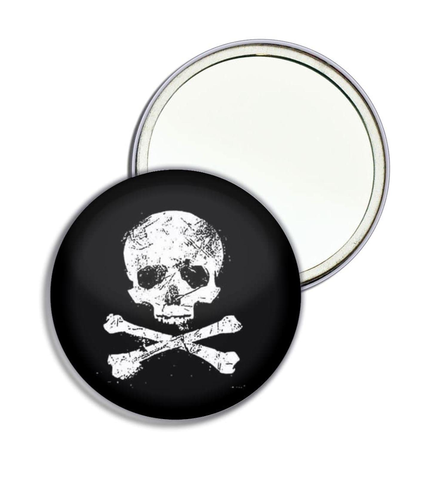 Distressed Skull and Crossbones - 55mm Round Compact Mirror - Buy Online on GoSupps.com