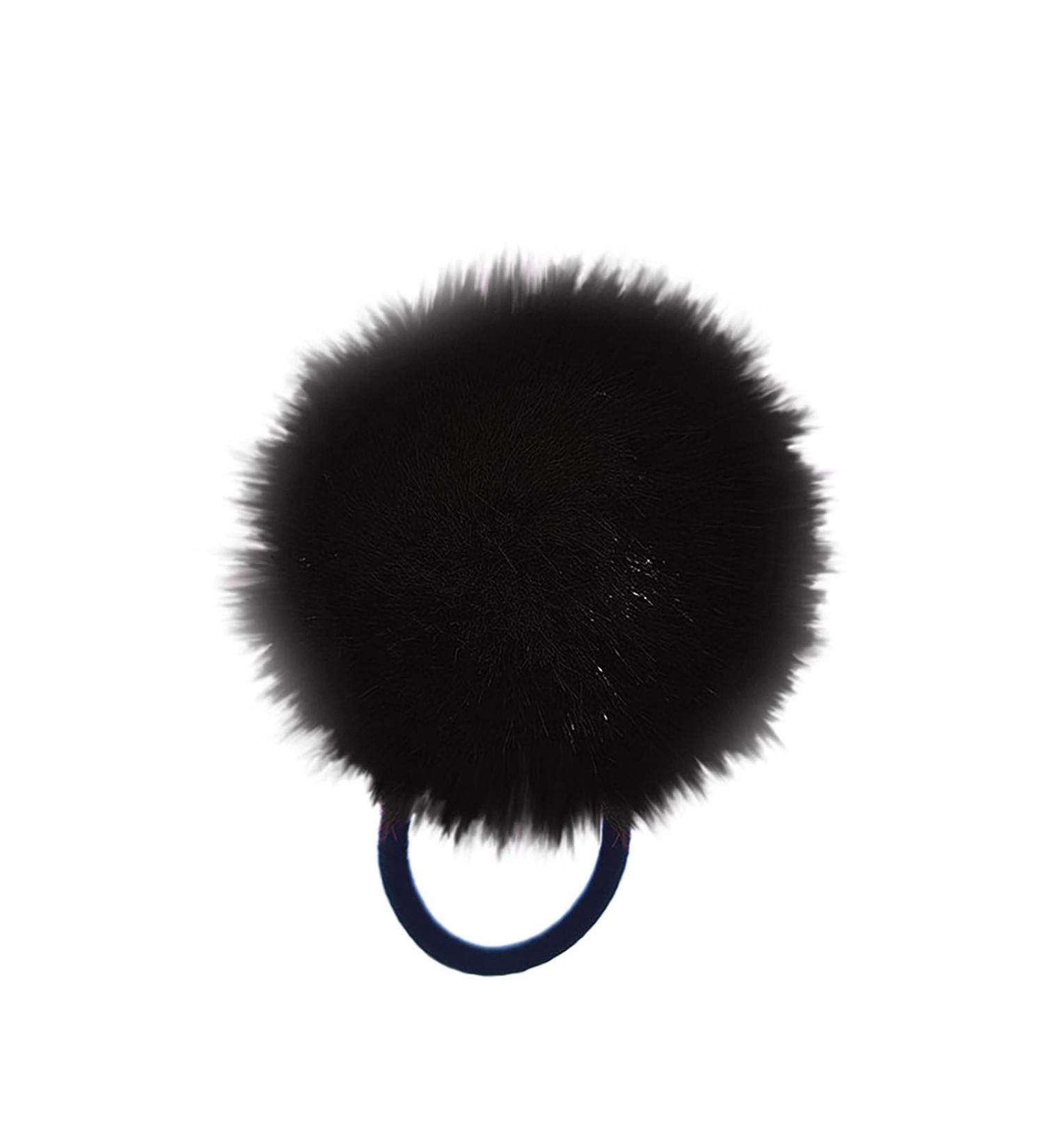 Tonsee Pompom Hair Ties - Fluffy Black Elastic Hair Band & Cute Plush Ball Ponytail Holder for Girls - Shop Internationally! - Buy Online on GoSupps.com