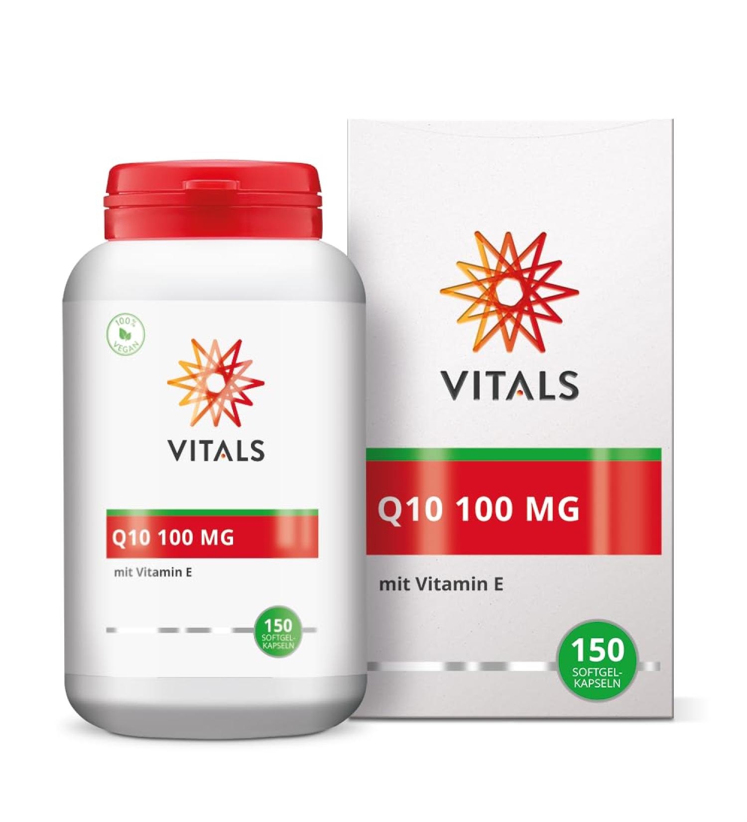 Buy Vitals Q10 100mg Softgel Capsules - 150 Count with 20mg Natural Vitamin E | Pure & High-Quality Q10 by Kaneka | GMP Certified International Shipping - Buy Online on GoSupps.com