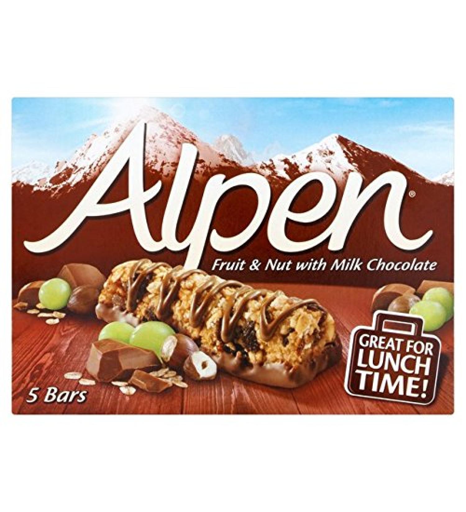 Alpen Alpen Fruit & Nut Bars with Milk Chocolate 5 x 29g