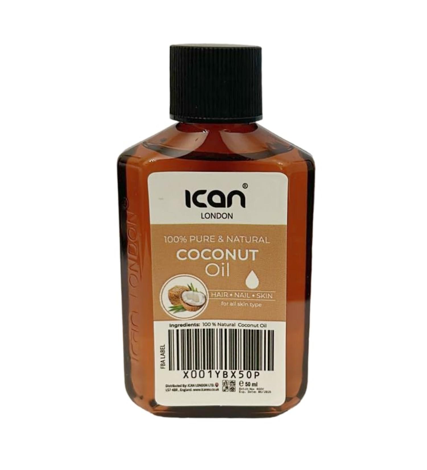 ican London Natural Coconut Oil For Hair & Skin 50ml