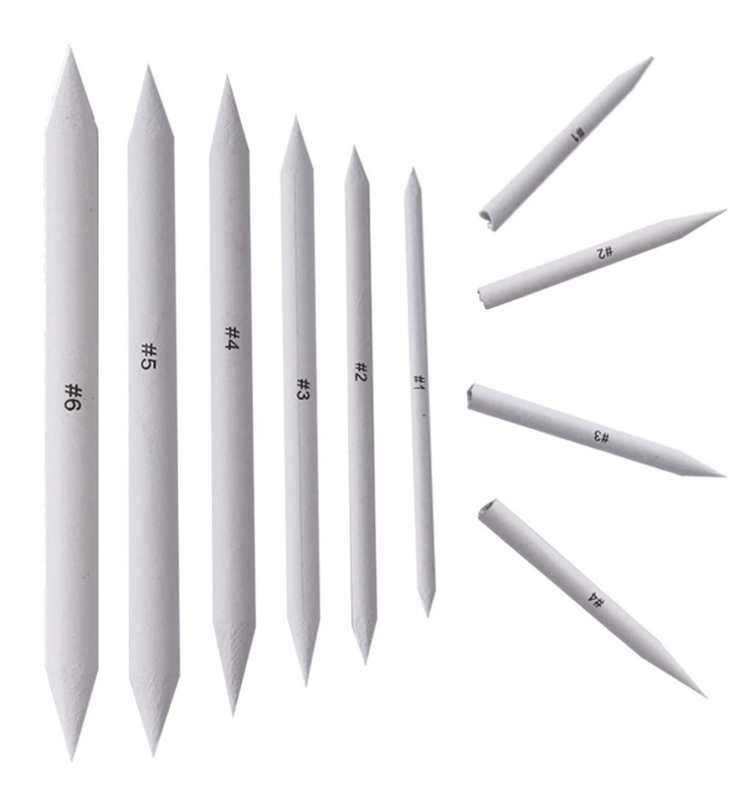 Blending Stumps and Tortillions Set with 2 Pieces Sandpaper Pencil Sharpener  1 Eraser Sketch for Student Sketch Drawing kit (6 pcs +4) - Buy Online on GoSupps.com