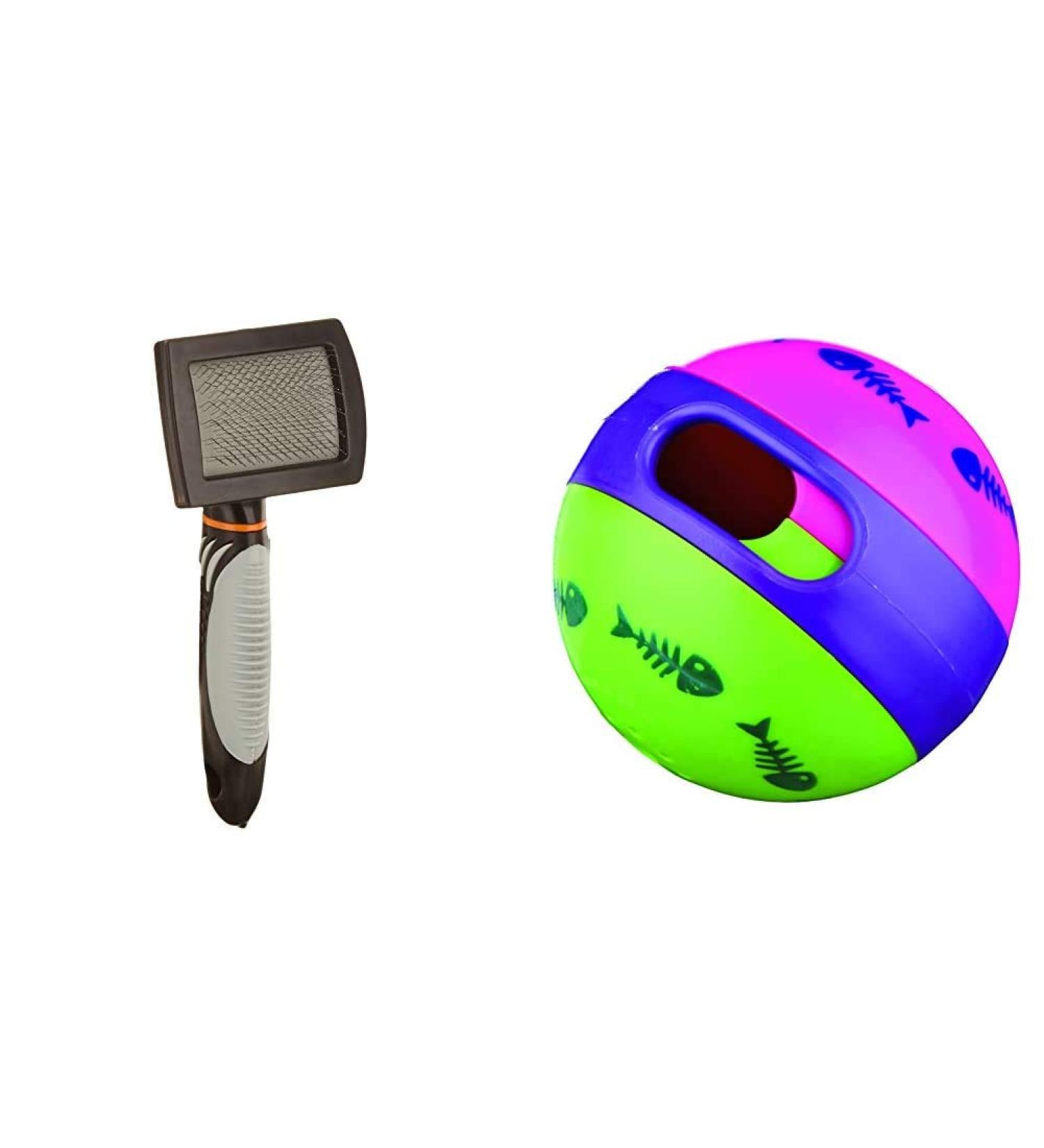 TRIXIE Soft Brush & Cat Activity Snackball Bundle - Ultimate Pet Care & Playtime - International Shipping - Buy Online on GoSupps.com