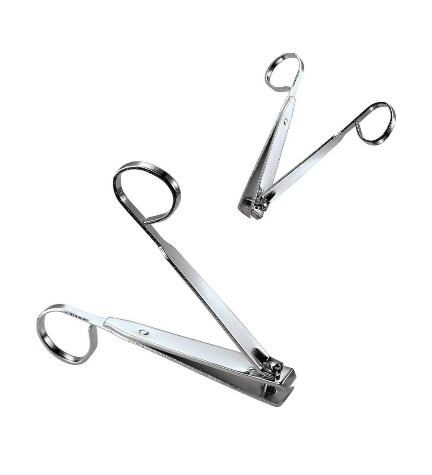 AKOAK 2 Different Sizes Carbon Steel Cuticle Nipper Cutter Large Curved Straight Finger Toe Nail Clippers Scissors Manicure Pedicure Steel Trimmer - Buy Online on GoSupps.com