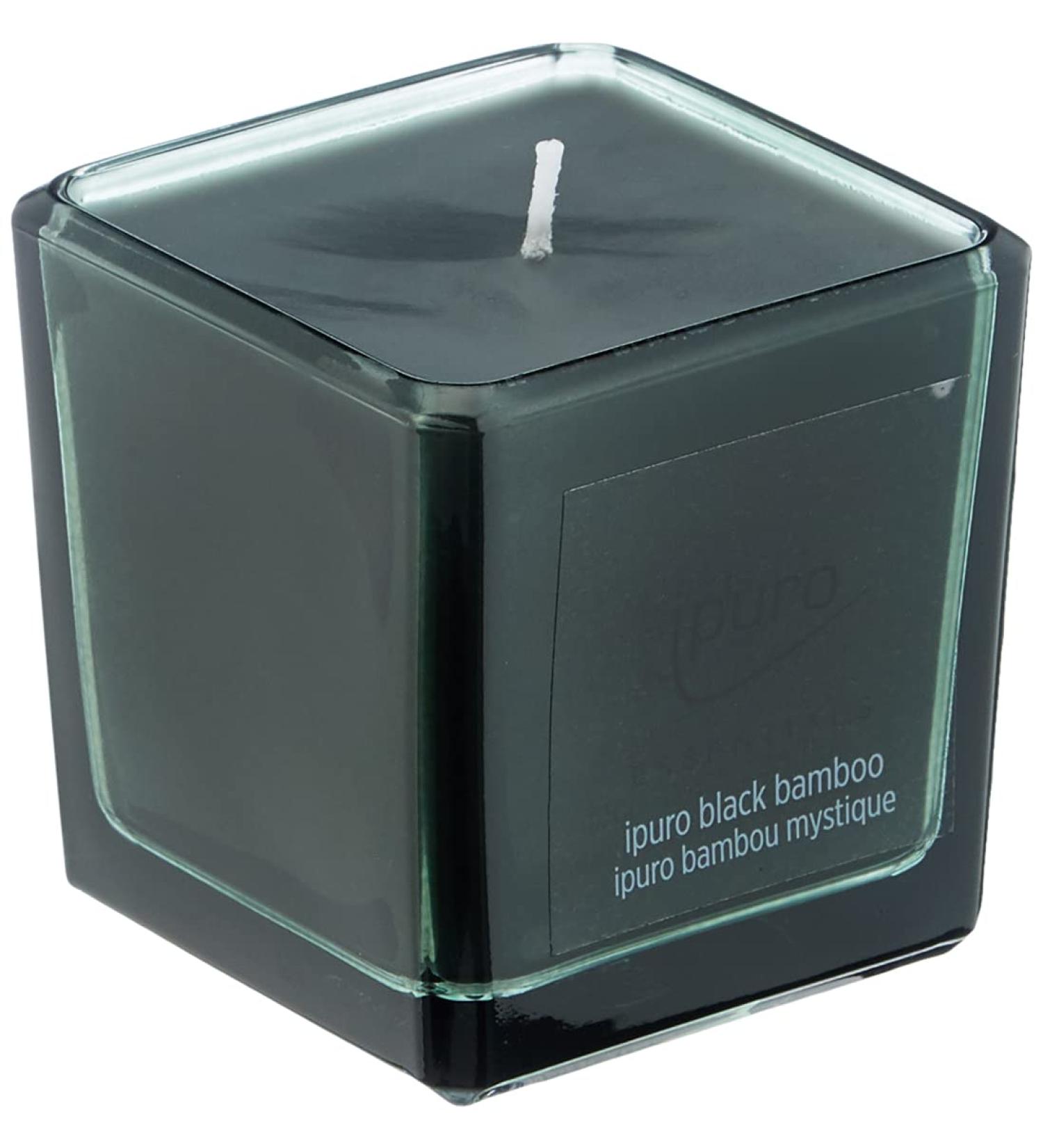Ipuro Black Bamboo Fragrance Candle - Minimalist 125g Glass Candle with Woody Notes & Strong Aroma - Stylish Decorative Candle for Home - Buy Online on GoSupps.com