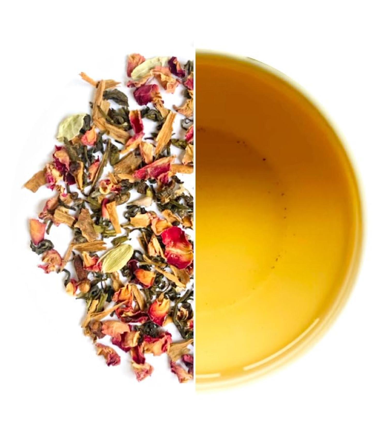 Kashmiri Kahwa Indian Tea 100g with Rose petal Almonds and Green Tea