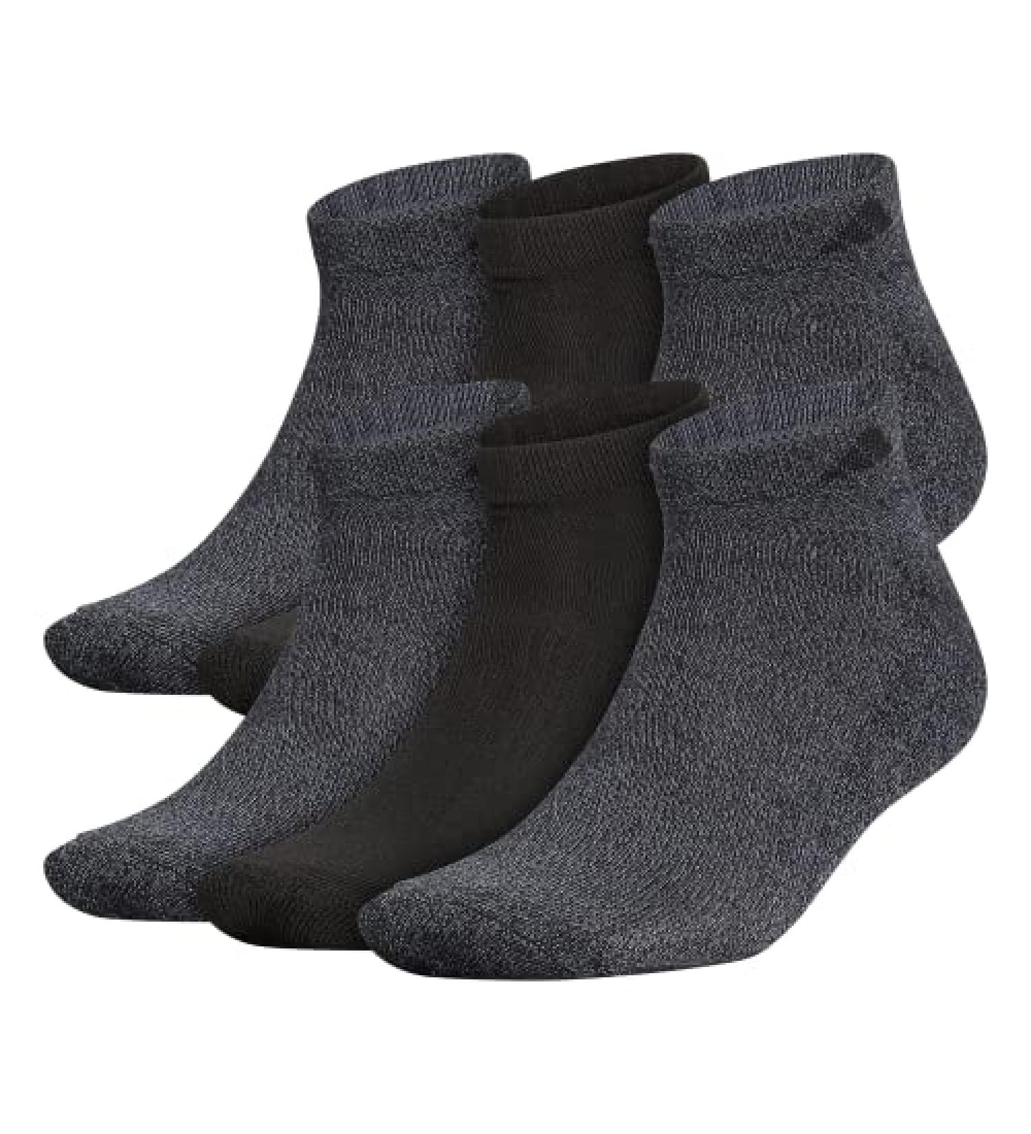 adidas Men's Athletic Cushioned 6-Pack Low Cut Socks - Black/Onix Grey - Buy Online on GoSupps.com