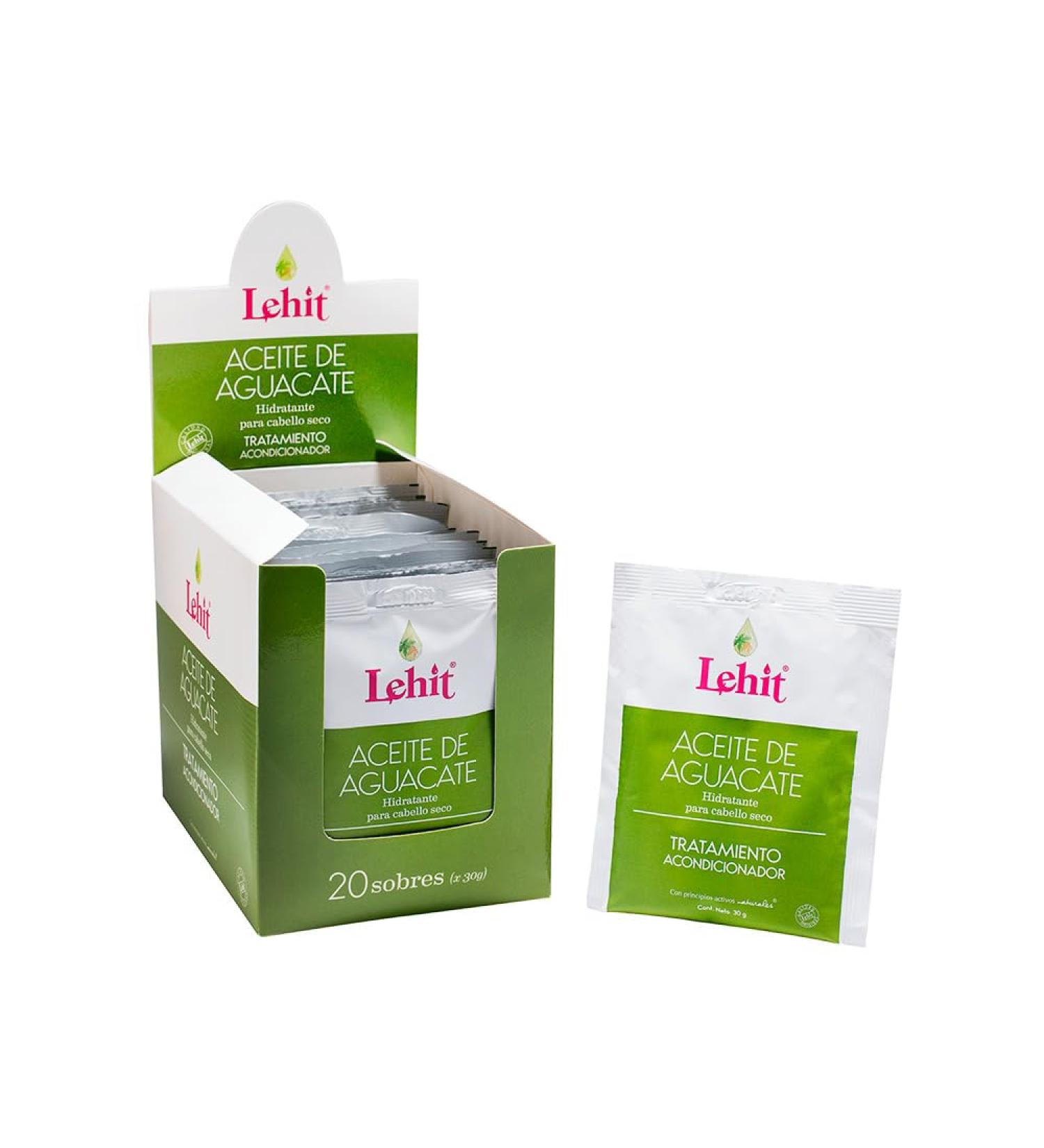 Lehit Tratamiento Acondicionador con Aceite de Aguacate 20 sobres de 30 gramos.