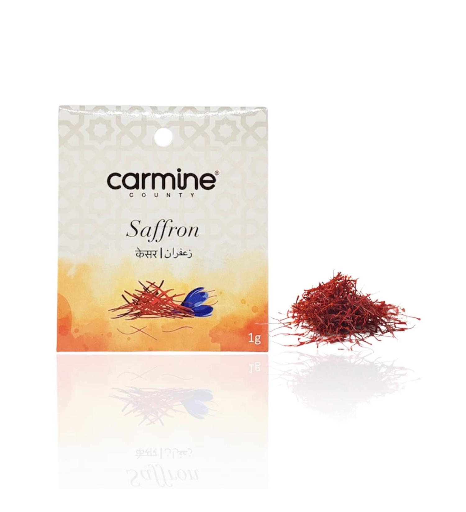 Carmine County Pure and Natural Kashmiri Saffron 1 g Grade I Mongra Saffron - Buy Online on GoSupps.com
