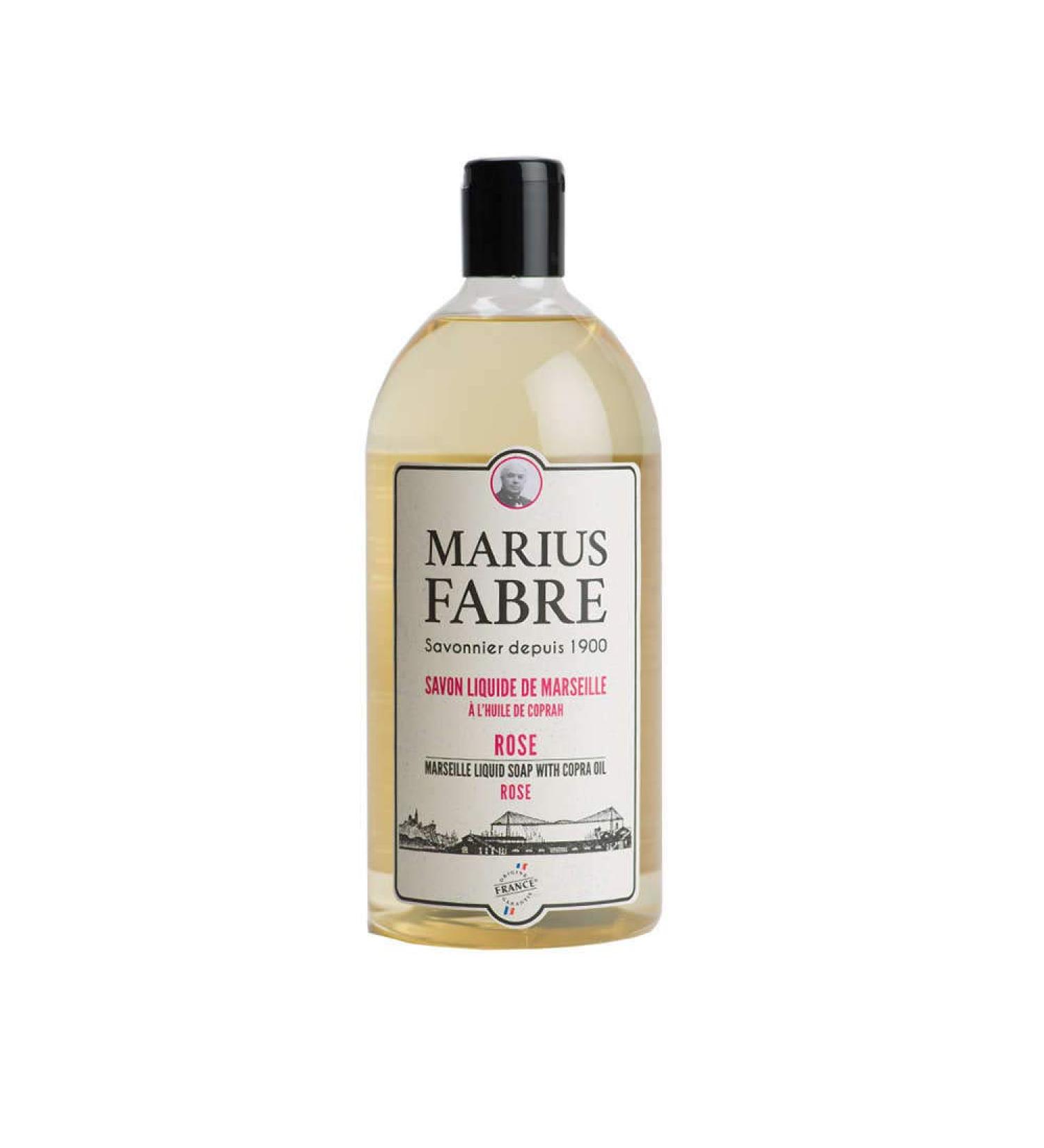 Marius Fabre Marseilles Liquid Soap Rose 1 Liter 33.8 Fluid Ounces Refill