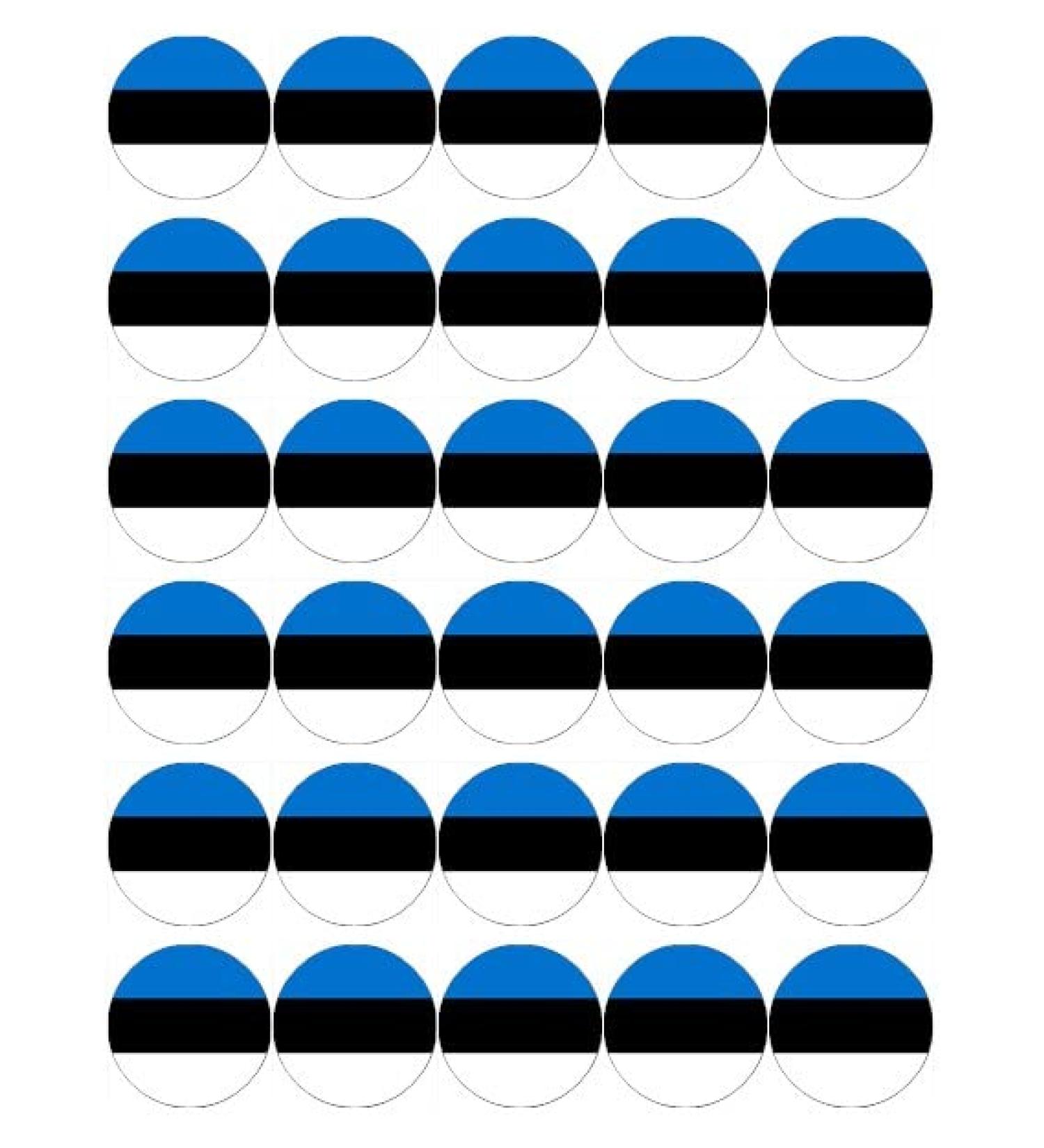 30 Estonia Flags Cupcake Toppers Edible Wafer Paper Fairy Cake Toppers Birthday Cake Decorations