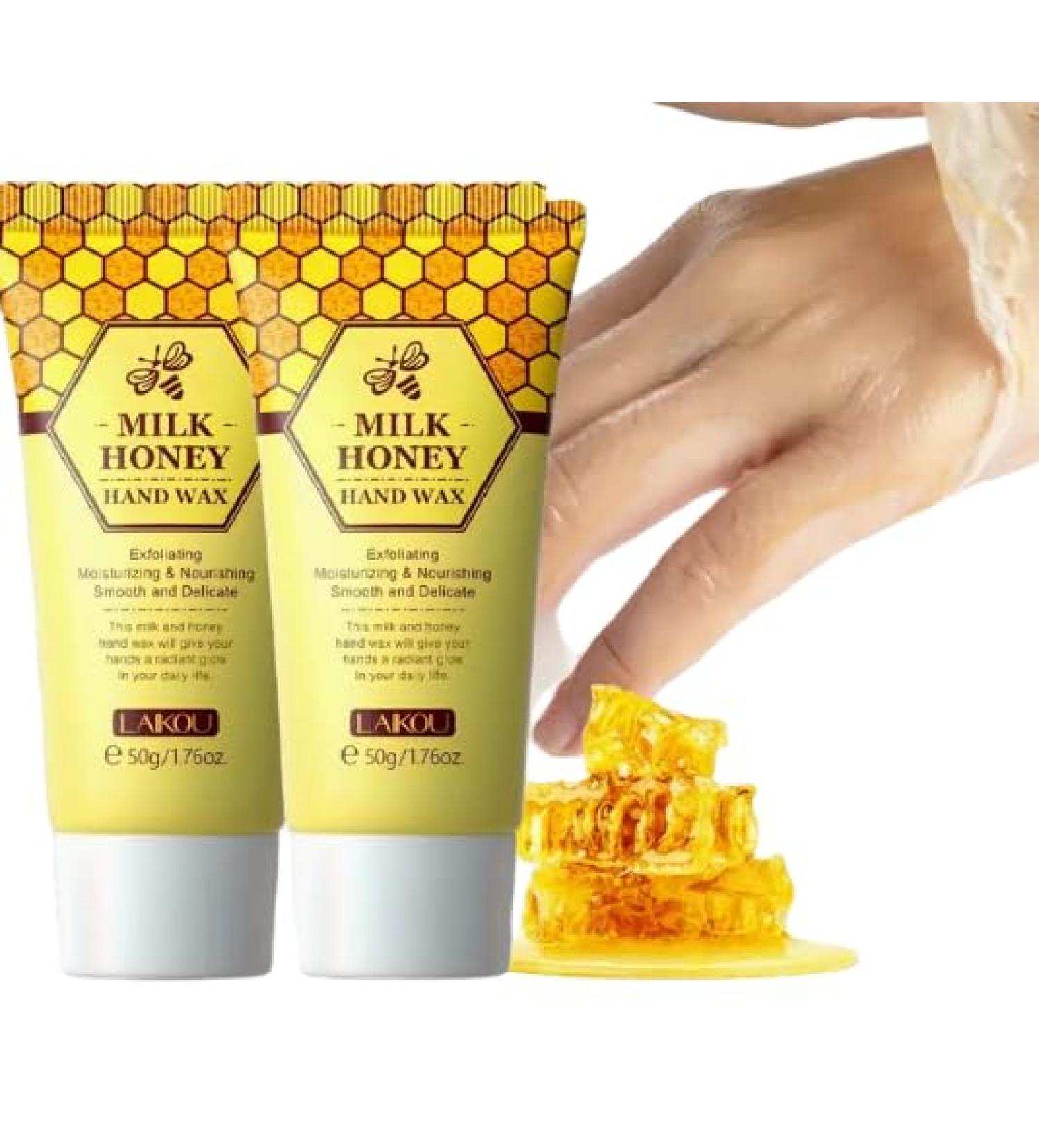 2 Pack Hand Mask Milk Honey Peel Off Wax Exfoliating Hand and Foot Mask Moisturizing Hand Serum for Cracked Dry Aging Hands - Buy Online on GoSupps.com