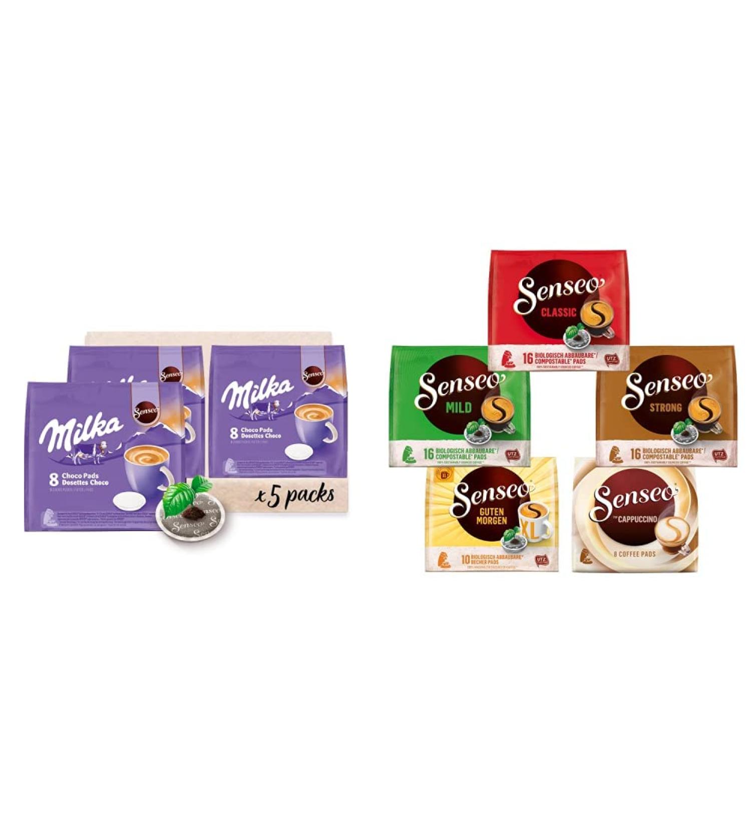 Buy Senseo Milka Kocao Coffee Pads - 40 Compatible Pads + Variety Box (66 Total) | International Shipping - Buy Online on GoSupps.com