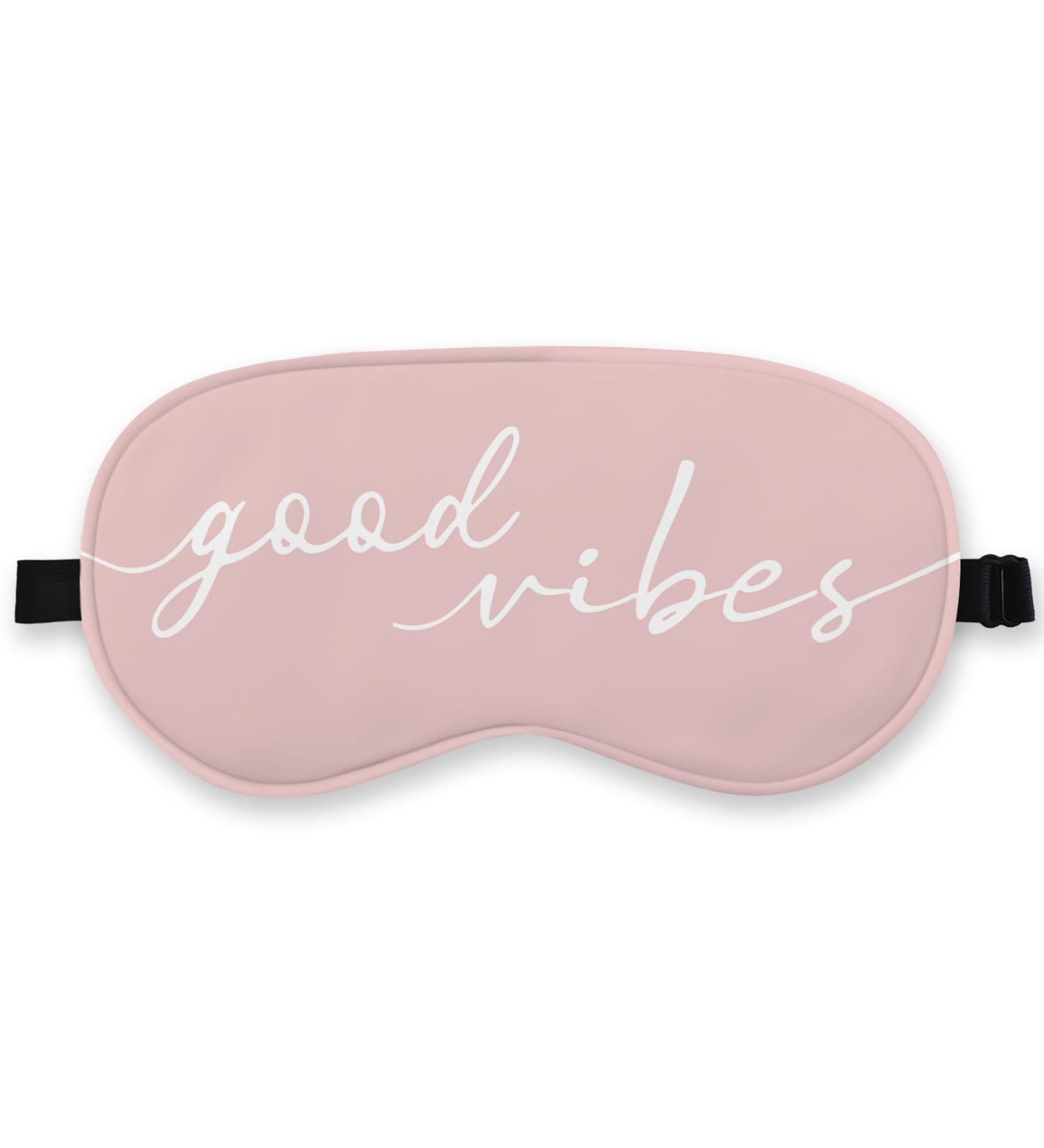 Pink Silk Eye Mask for Sleep | Adjustable Inspirational Blindfold for Women & Girls | Perfect for Travel & Relaxation - Buy Online on GoSupps.com