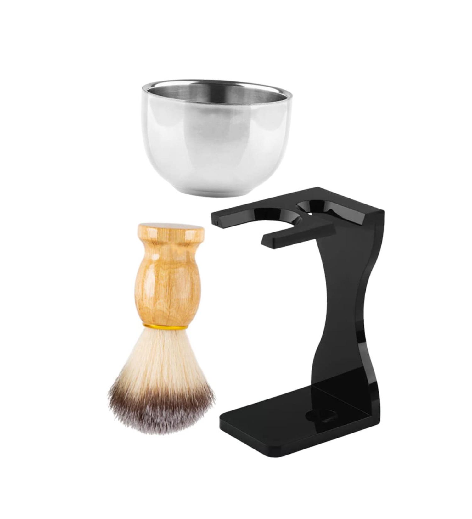 NOLITOY 4 Sets Shaving Kit - Premium Wet Shaving Brush Set Beard Brush & Acrylic Bracket for Men - International Shipping Available - Buy Online on GoSupps.com