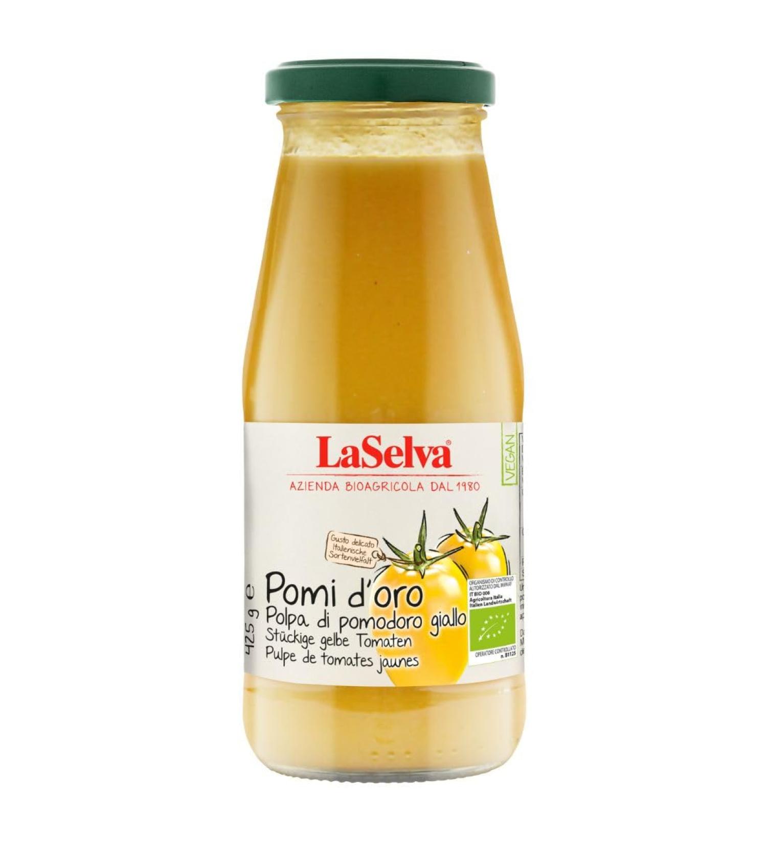 La Selva Organic Pomi d'oro - Chunky Yellow Tomatoes (1 x 425 g) - Buy Online on GoSupps.com