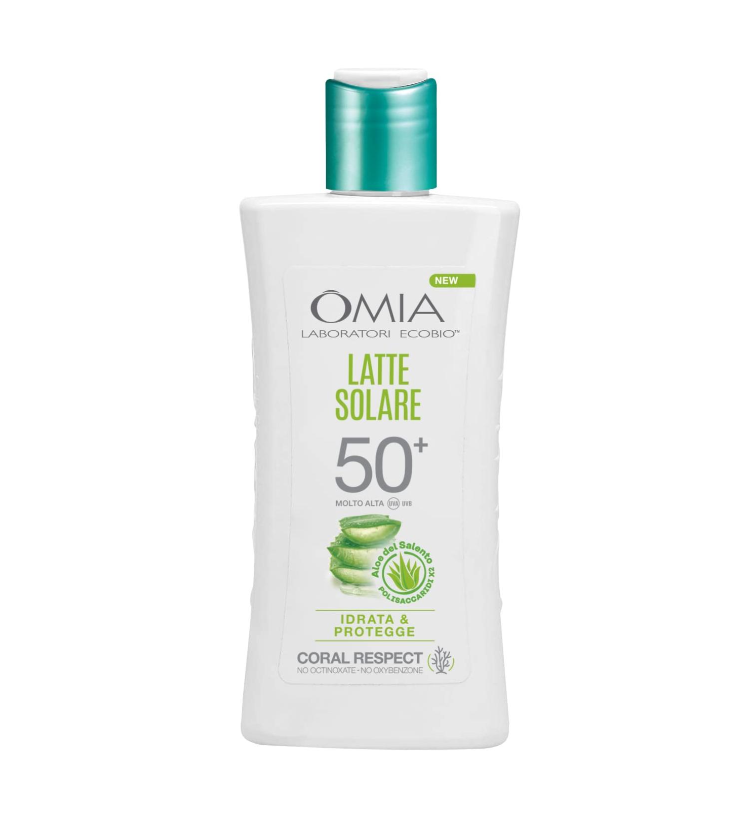 Omia Latte Solare Protection SPF50+ Face and Body with Aloe Vera from Salento Protection Solare Molto Alta Per Pelli Molto Chiare and Sensibili al Sole Dermatologicamente Testato Flacone da 200 ml - Buy Online on GoSupps.com