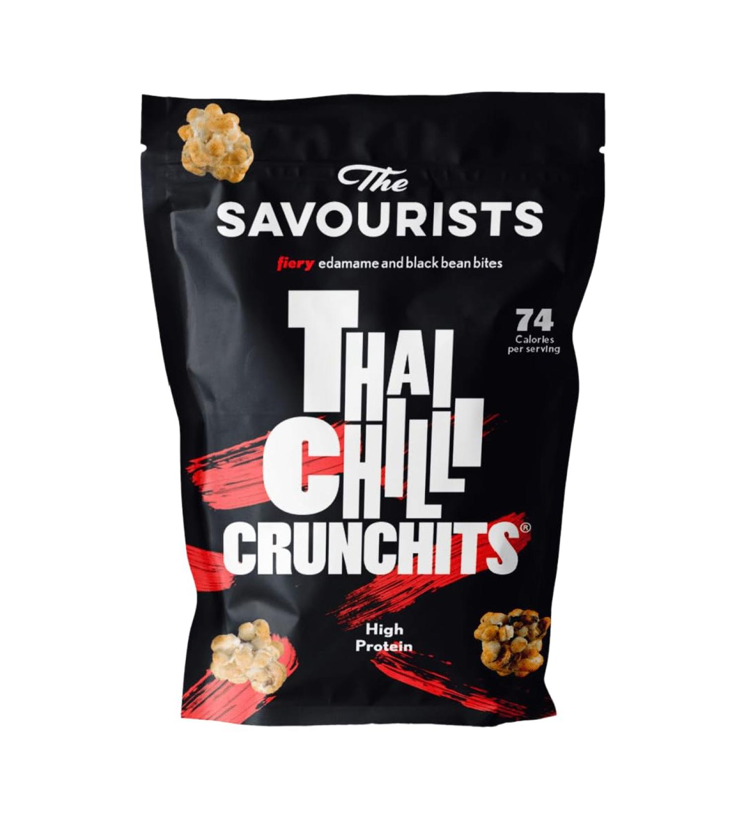 Savourists Thai Chilli Crunchits: High Protein Vegetarian Snacks, 8x60g Resealable Bag - Buy Online on GoSupps.com