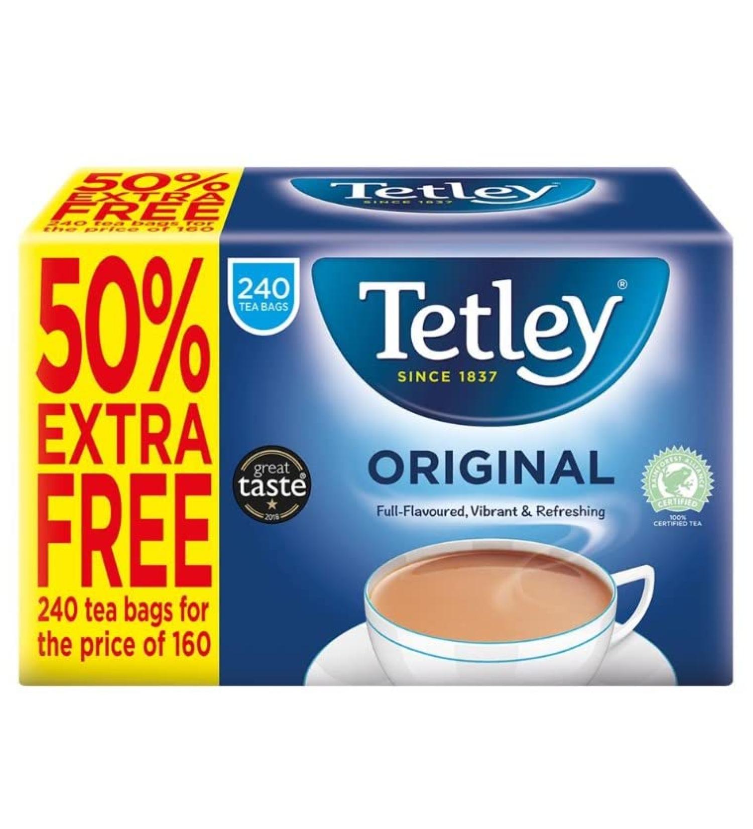 Tetley Original 240 Tea Bags (50% Extra Free) Delicious And Nutritious Drink Tasty And Twisty Treat Gift Hamper Sold By Kidzbuzz - Buy Online on GoSupps.com